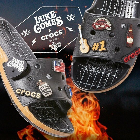 NEW Luke Combs Crocs Classic Bootlegger Slides  Limited Sizes Mens 8 9 12 13