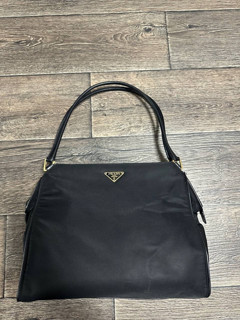 PRADA Hand Bag Nylon Black women