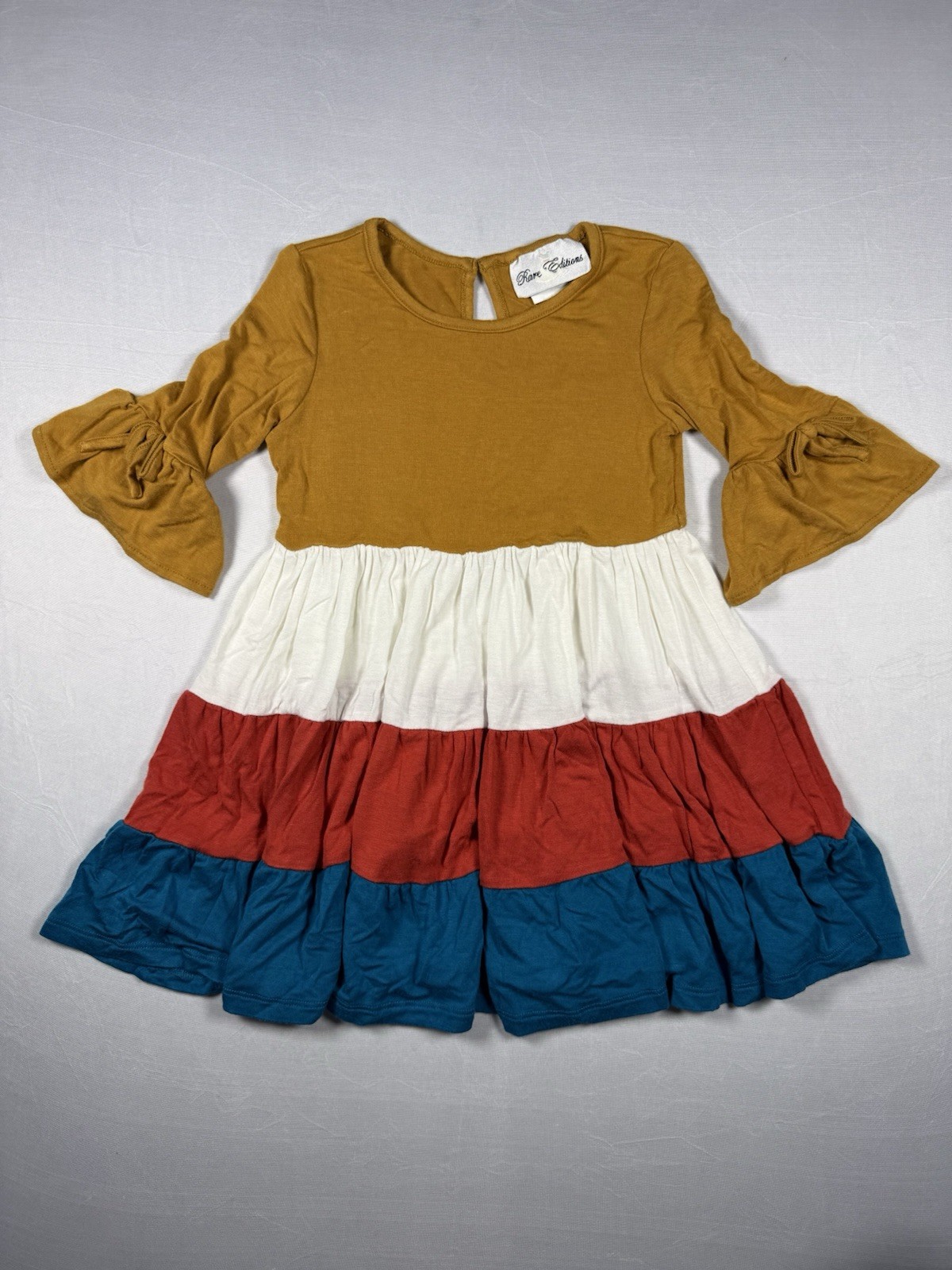 Rare Editions Girls Fall Layered Color Block dress size 4t