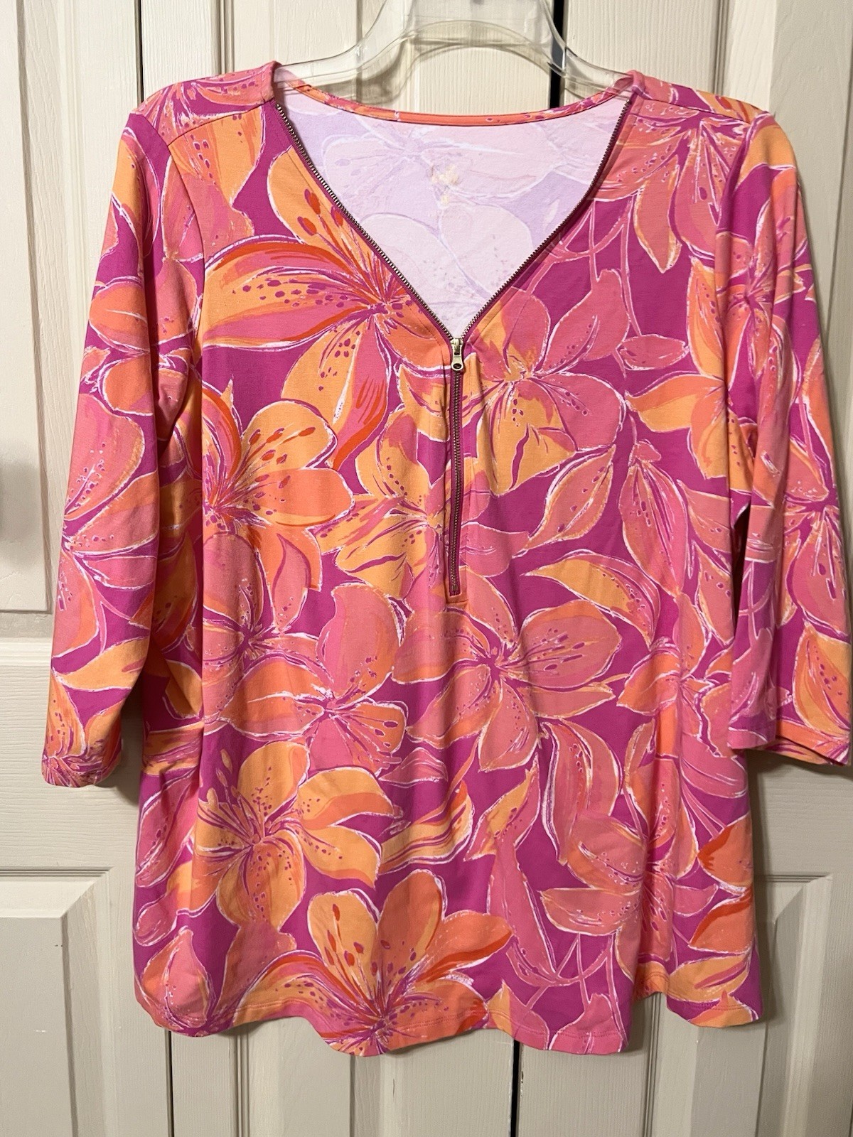 NWOT Belle Kim Gravel Top Women’s 1/4 Zip Colorful Size 2X