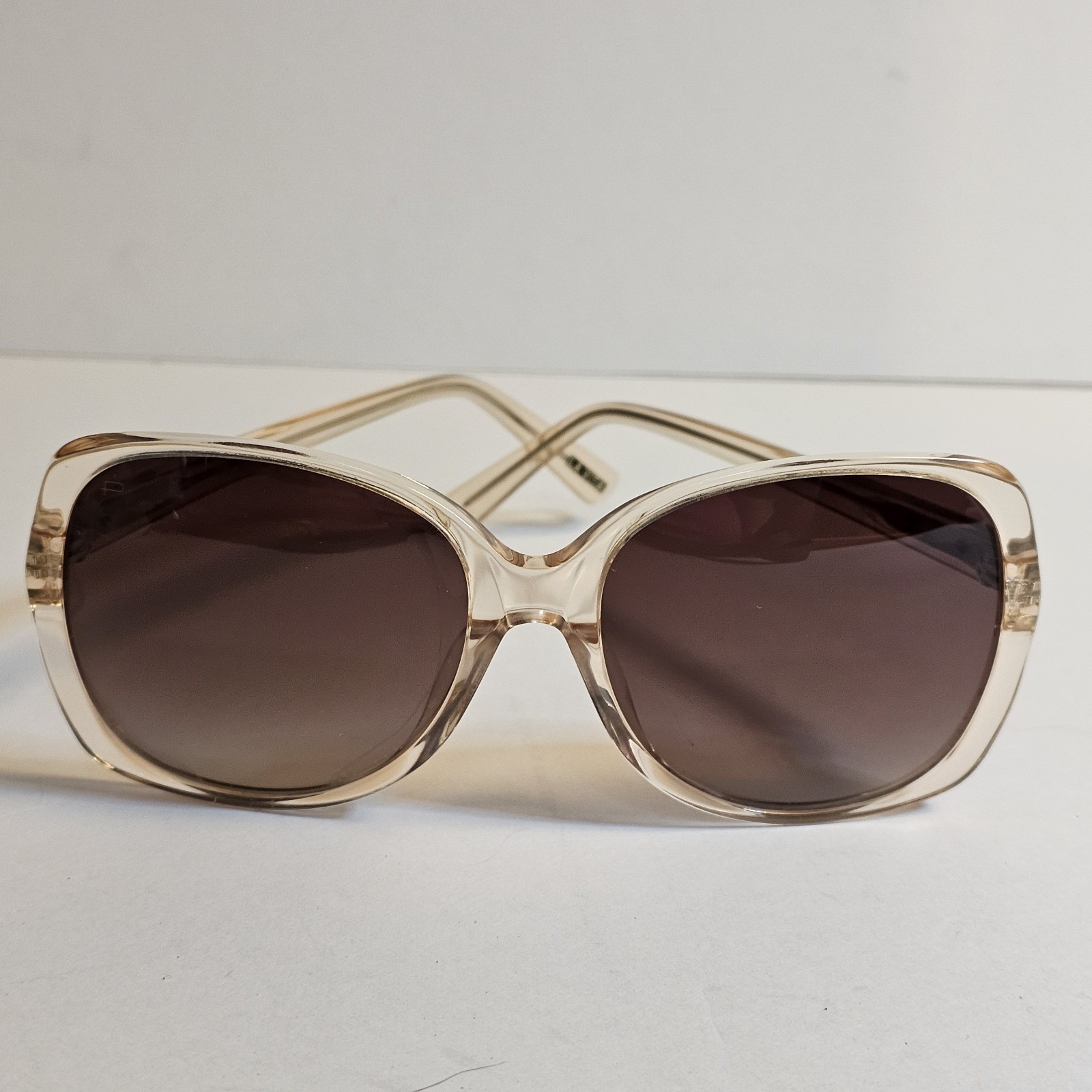 Vintage La Vita By Prive Oversized Sunglasses Women Beige Translucent Gradient 