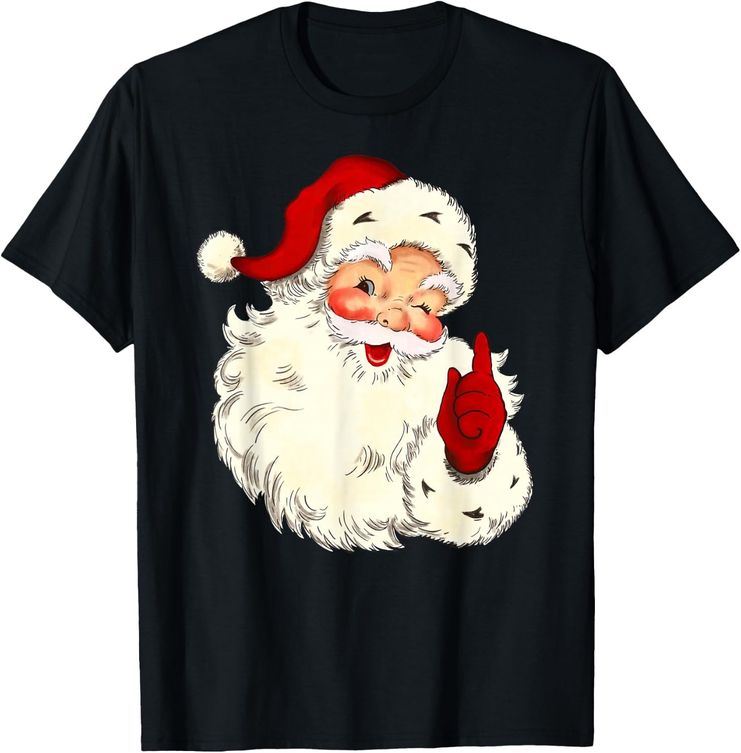 Cool Santa Claus Face Vintage Family Christmas Men Women T-Shirt
