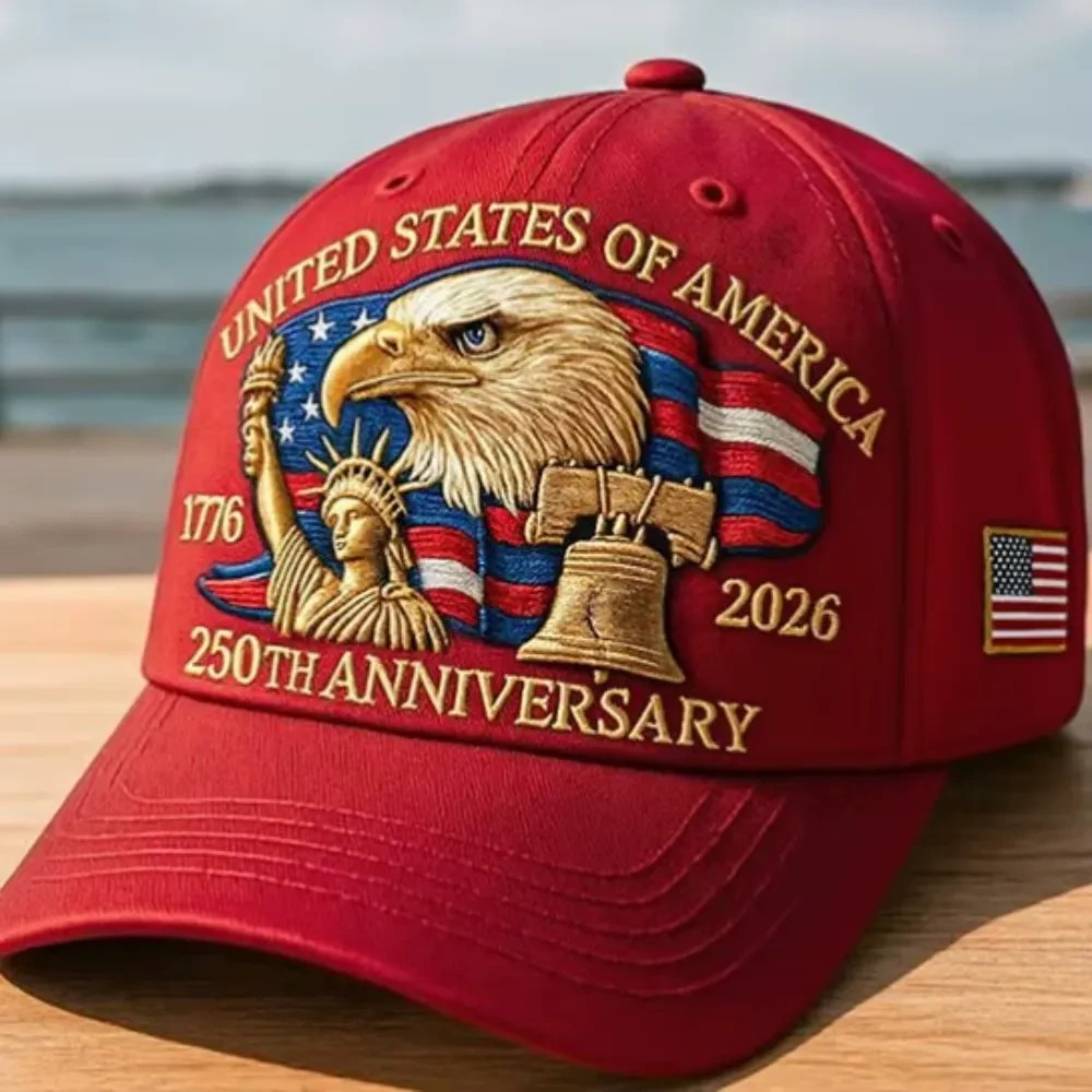 USA 250th Anniversary Eagle Flag Embroidered Patriotic Baseball Cap 1776-2026