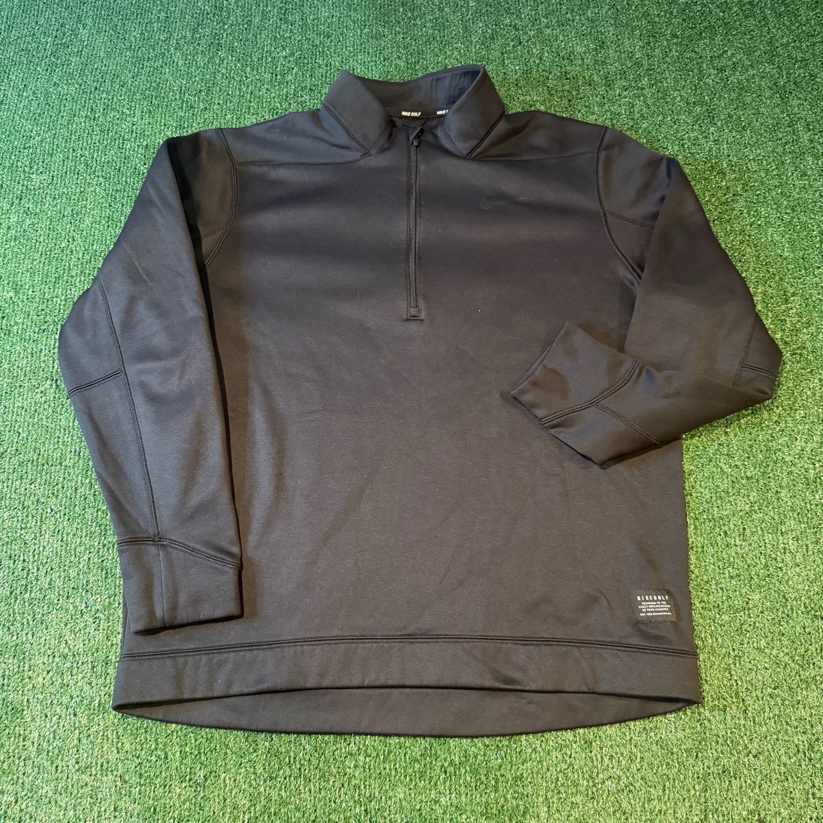 Nike Golf Pullover Size L Black 1/4 Zip Long Sleeve Shirt