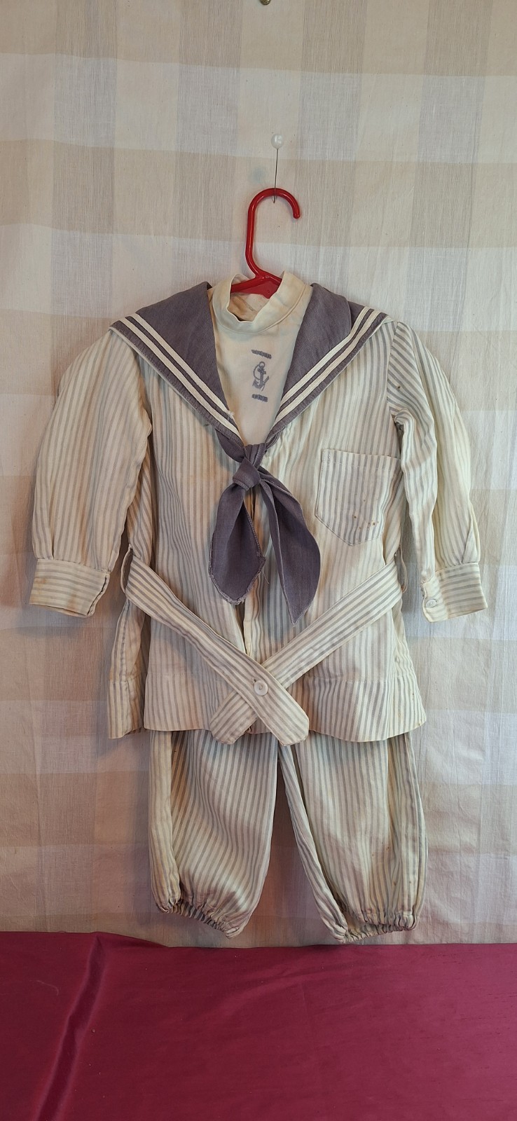 Antique 1920s Young Boys\' Child Sailor Suit for Big Antique Doll or large Bear