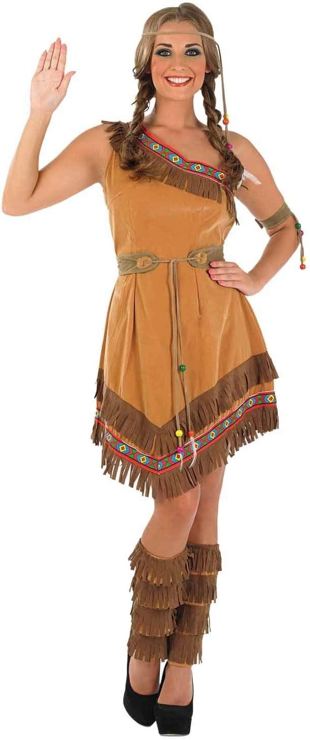 Women`s Indian Squaw Girl Costume Ladies Native American Dress Halloween Western