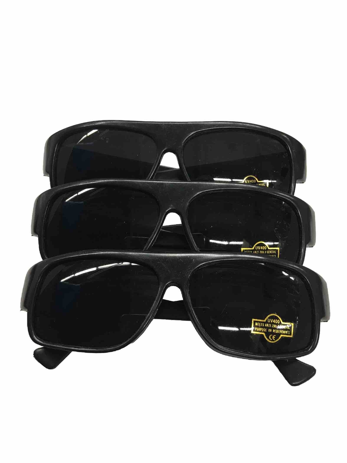 12 Pairs Cheap Men’s Plastic Sunglasses Locs Gangster Style UV400 - Black