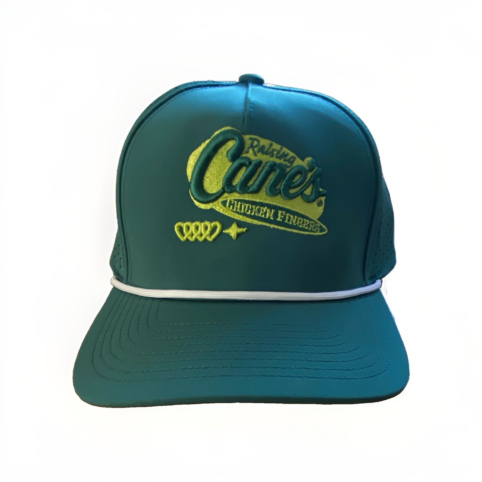 Pacific Headwear P424 Raising Cane\'s Logo Teal Perforated Rope Snapback OS