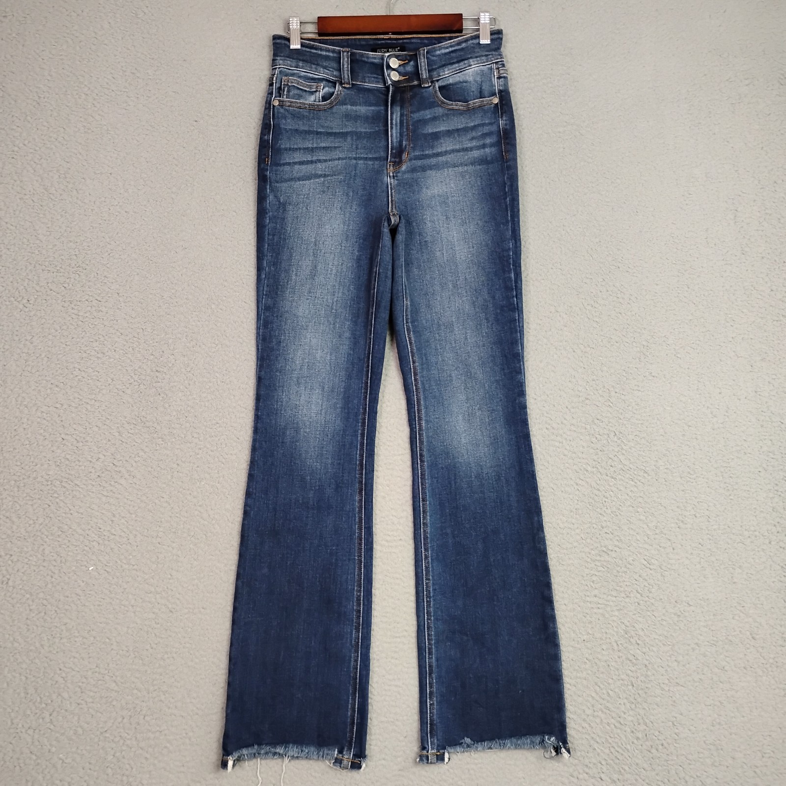 Judy Blue High Waisted Vintage Frayed Hem Bootcut Jeans Womens 28 Distressed