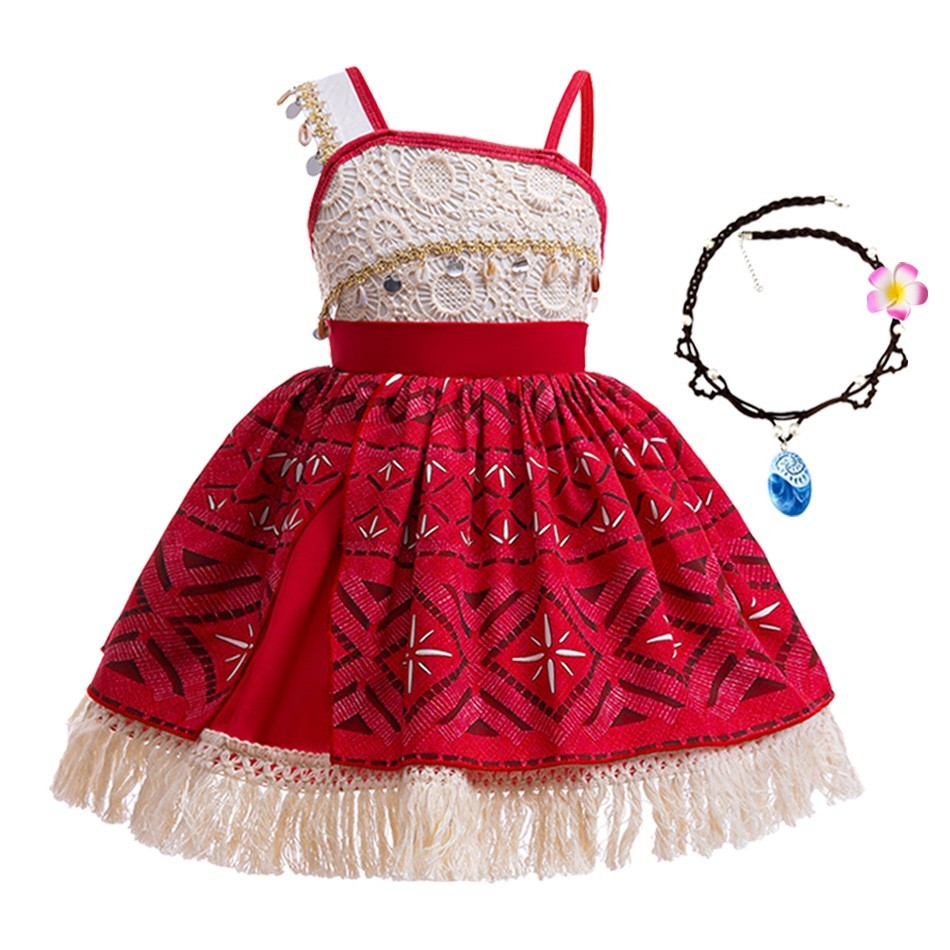 Girls Halloween Cosplay Movie Moana Ocean Adventure  Vaiana Princess Party Dress