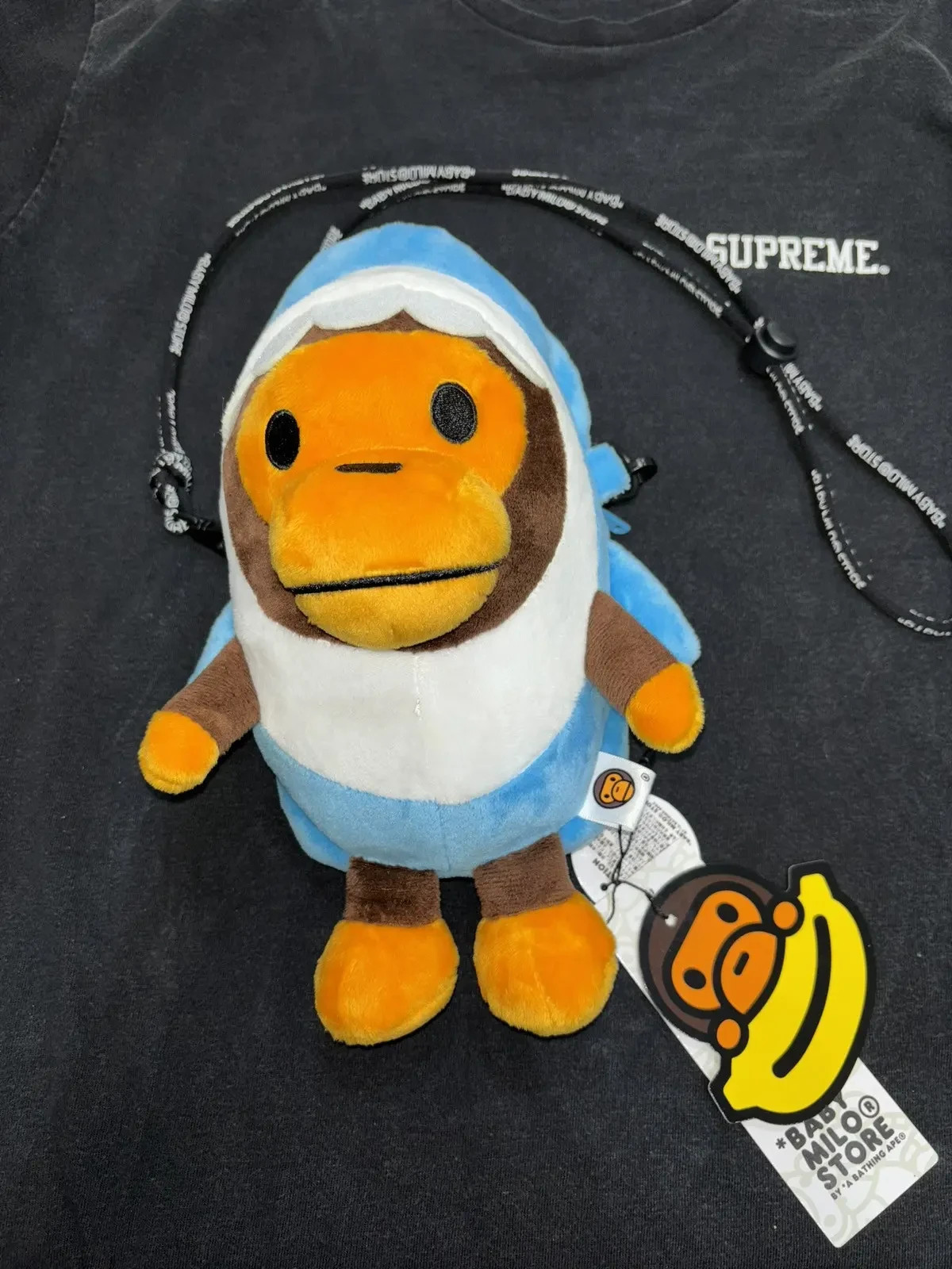 Baby Milo Shark Plush Phone Shoulder Crossbody Bag Brown A Bathing Ape Hot deal