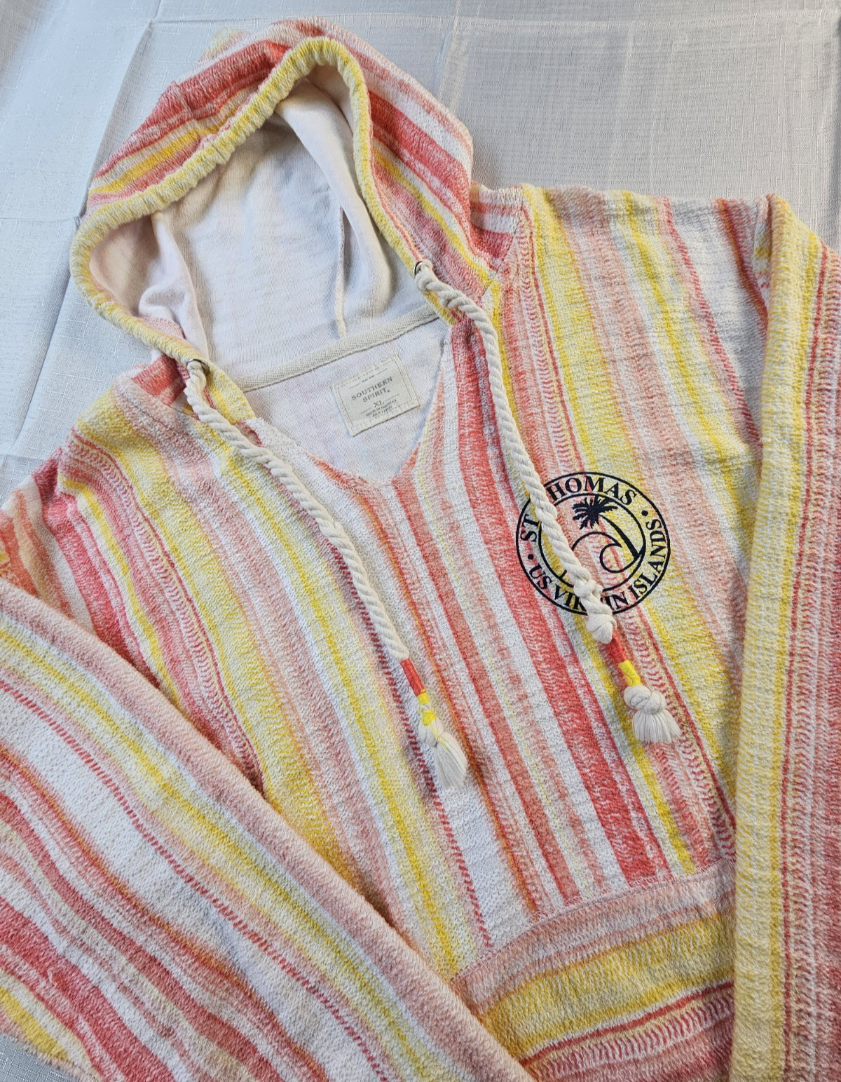 Southern Spirit Men’s XL Striped Pullover Hoodie w/ Pockets St. Thomas USVI