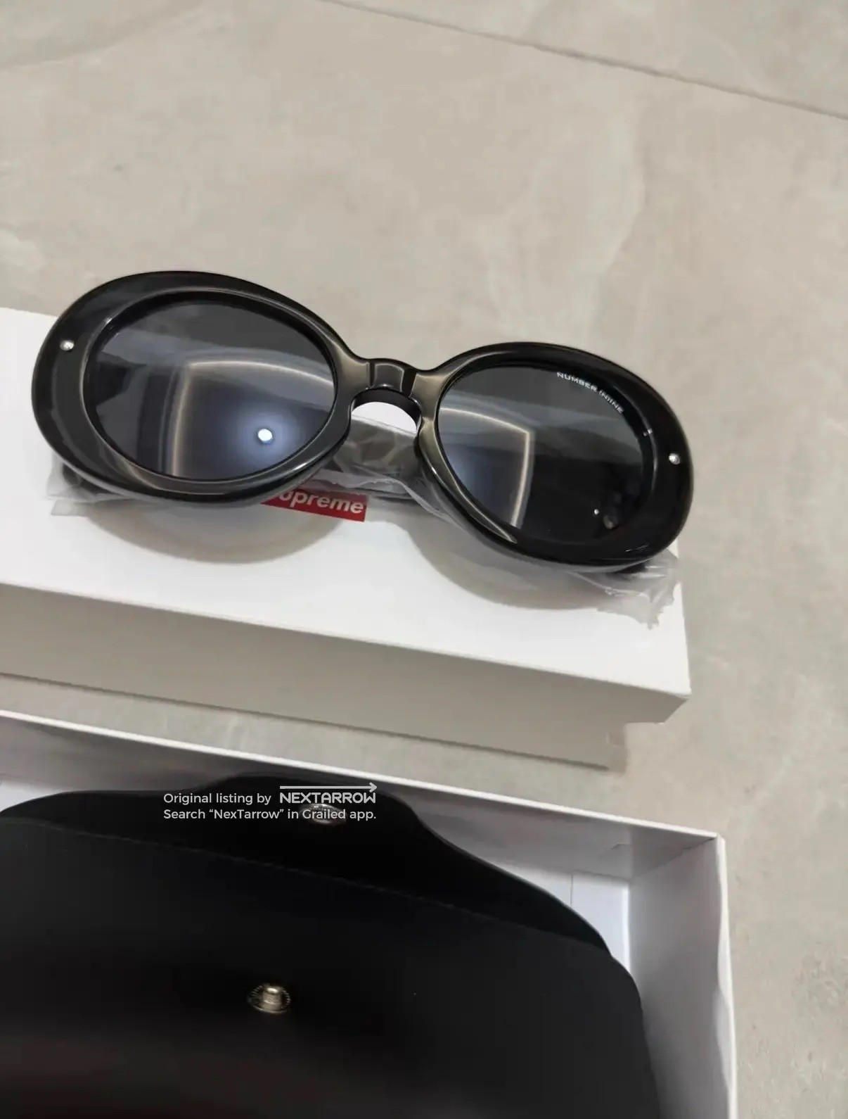Supreme Number Nine Sunglasses Unisex Black with Box Kurt Cobain Nirvana