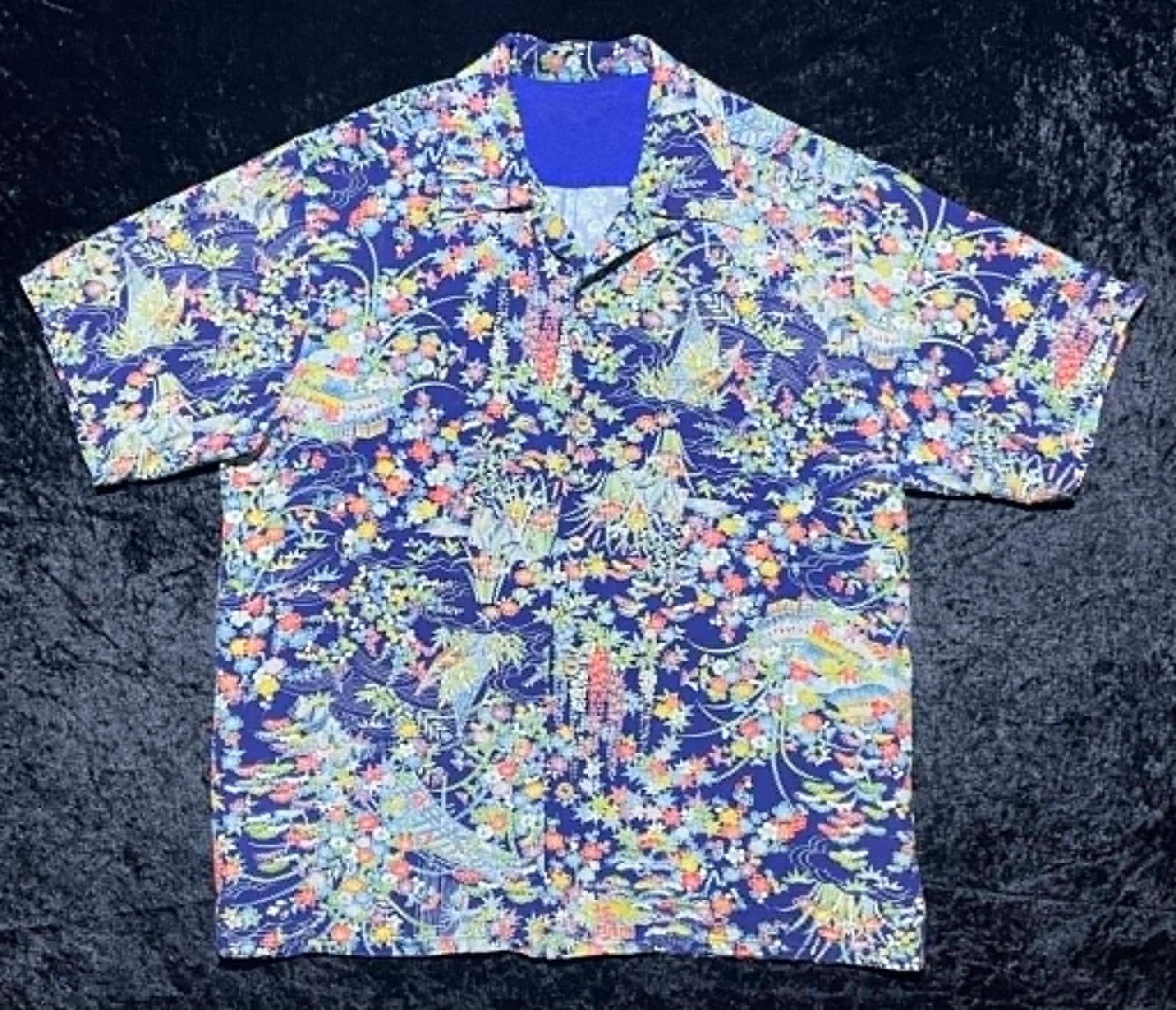 Rare True Vintage 1940s-50s Aloha Hawaiian Shirt Japanese Kimono Silk Medium