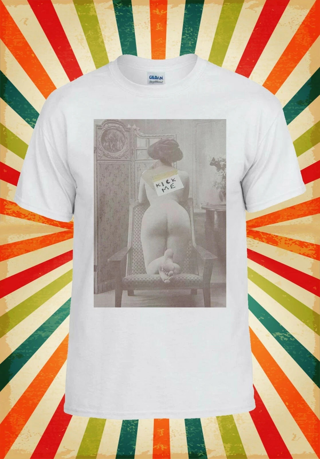 Retro Sexy Girl Kick Me Funny Cool Men Women Vest Tank Top Unisex T Shirt 2189