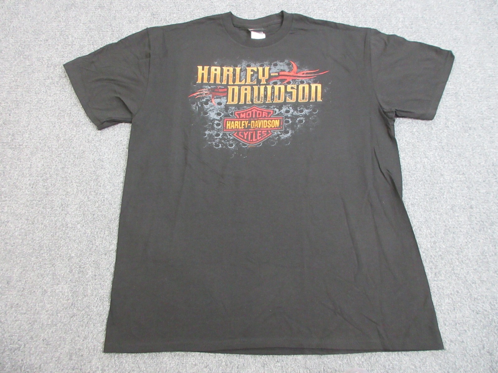 Harley Davidson Shirt Mens Extra Large Black Motorcycle Biker Spell Out Logo