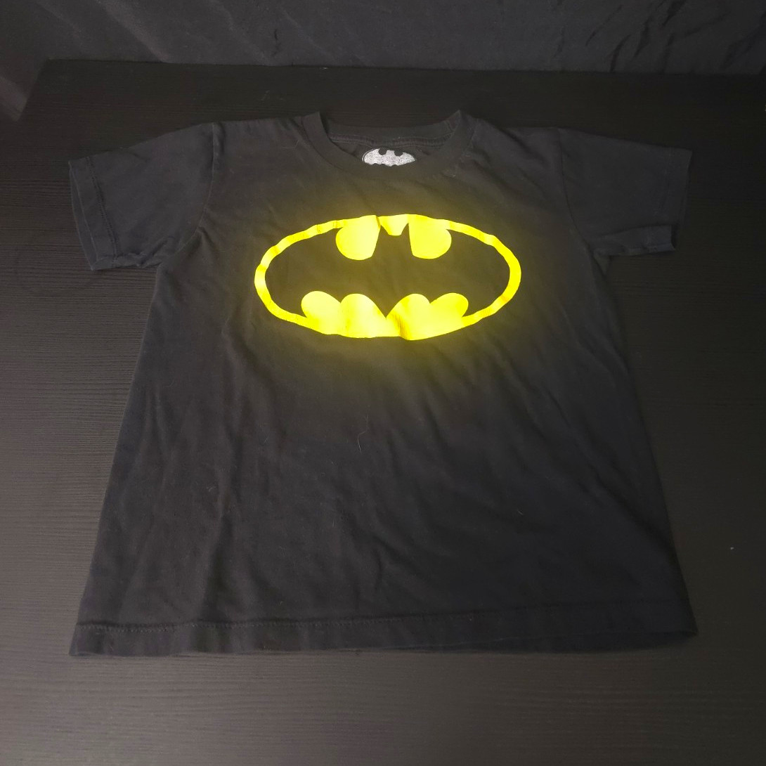 Batman DC Comics Logo Graphic Tee Black/Yellow Men’s Crew Neck Cotton XS