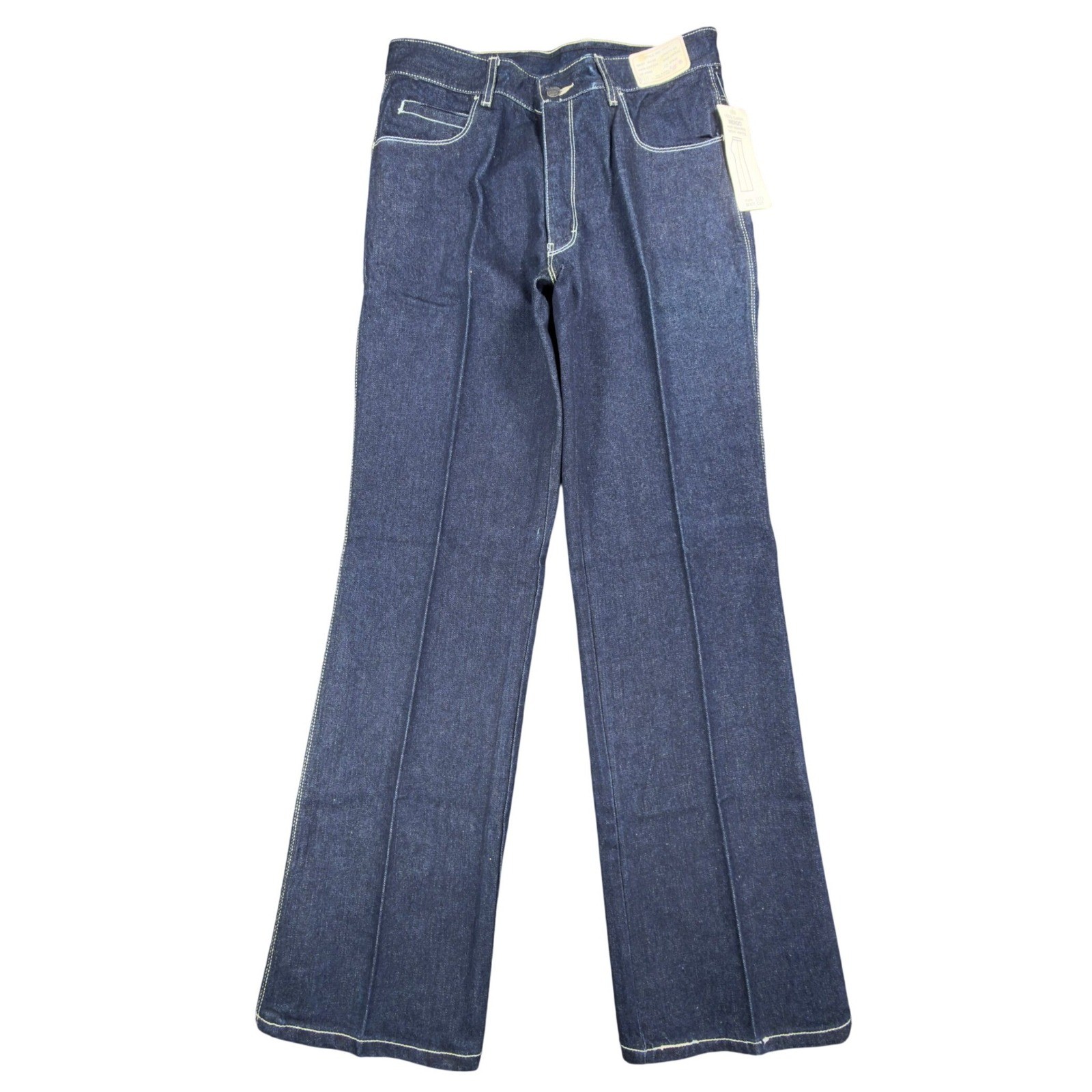 Gino Cappeli Vintage 70s Boot Cut Jeans Mens 34x35 Indigo Cotton Denim NWT