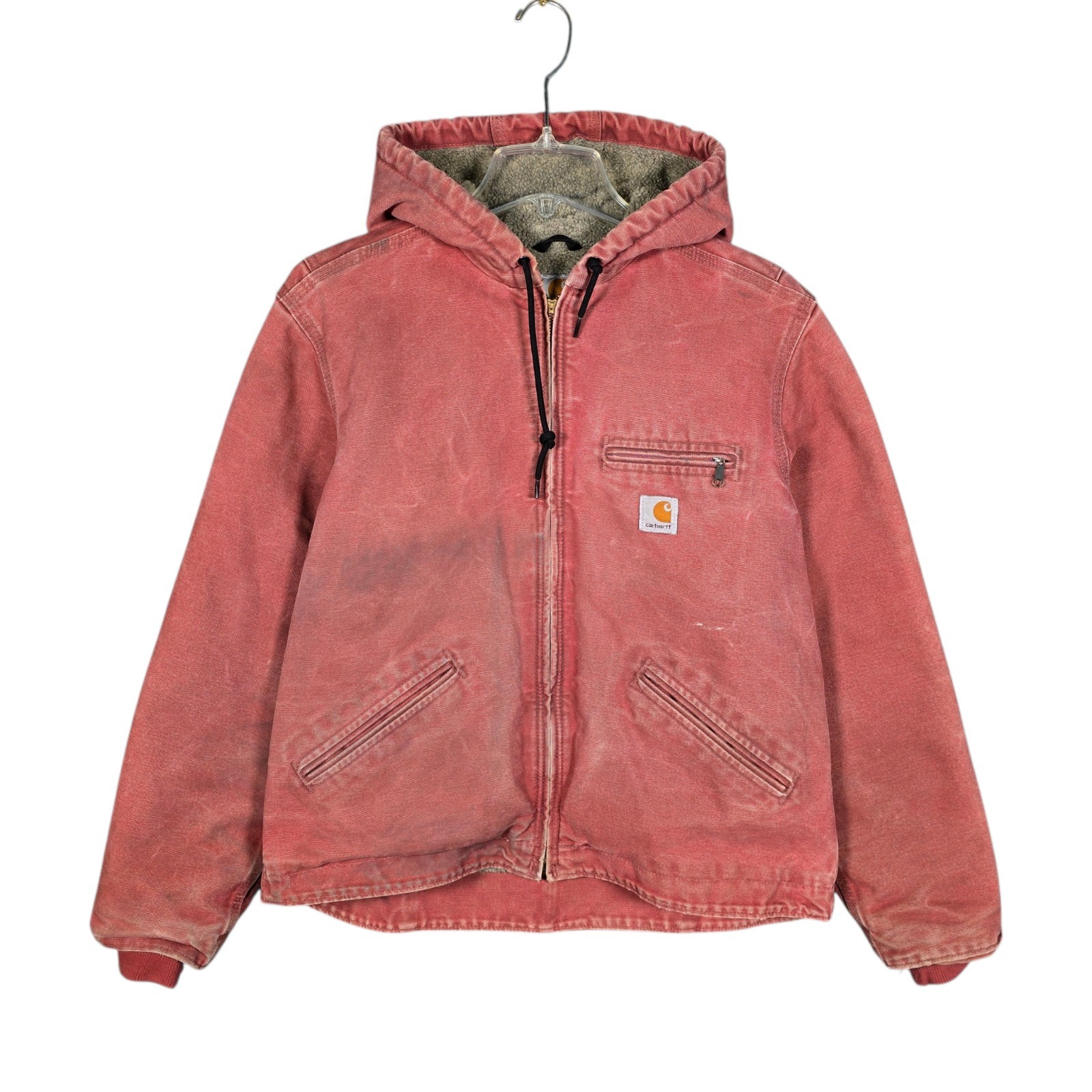 Vintage Carhartt Jacket Women\'s Medium Pink WJ141 VRS Sherpa Lined Rose Active