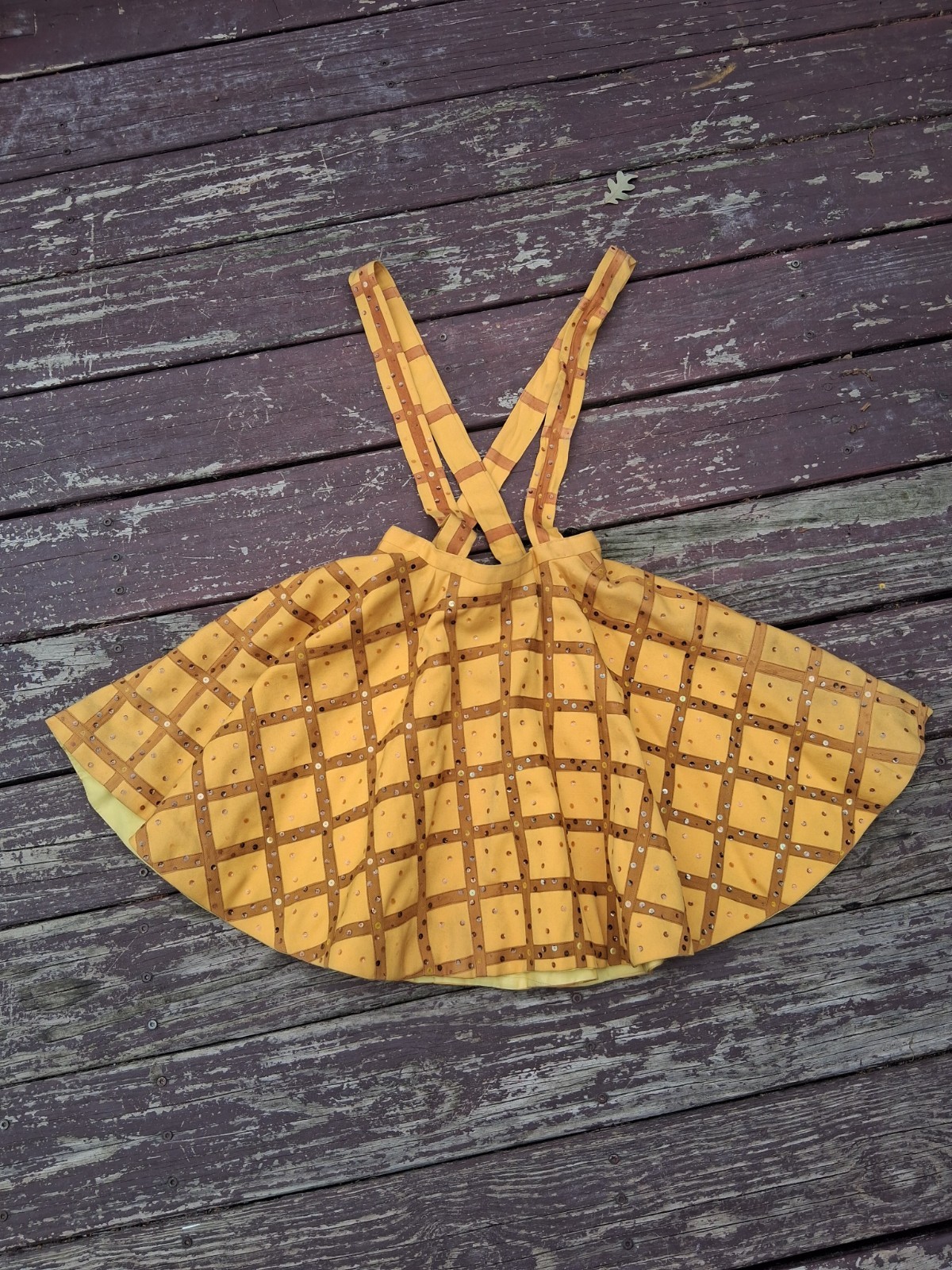 Vintage 1950s Yellow Sequins Paramount Skirt Actress Helen Silvers \