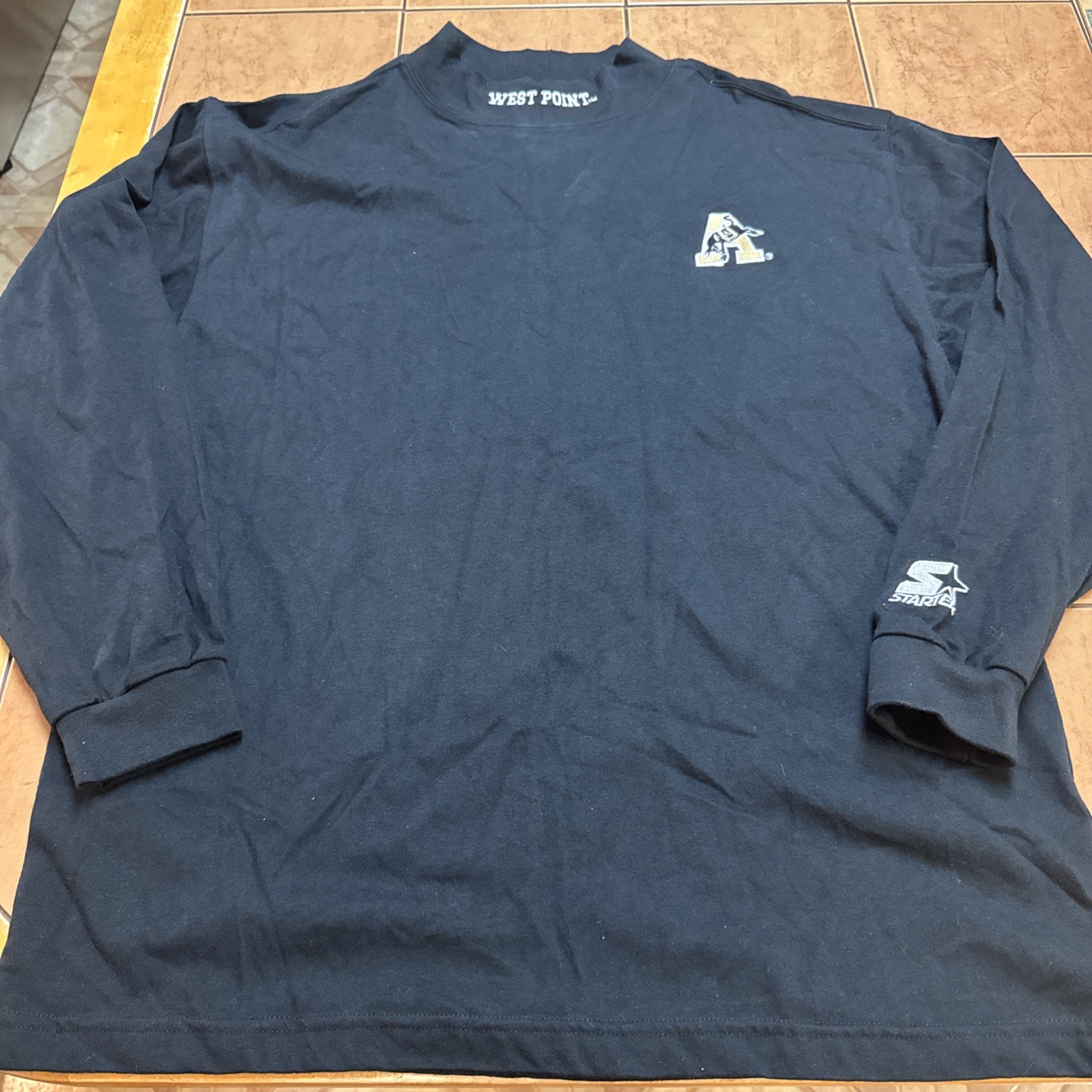 Vintage Starter Sweatshirt West Point Military Academy Men’s Sz Large Black Crew