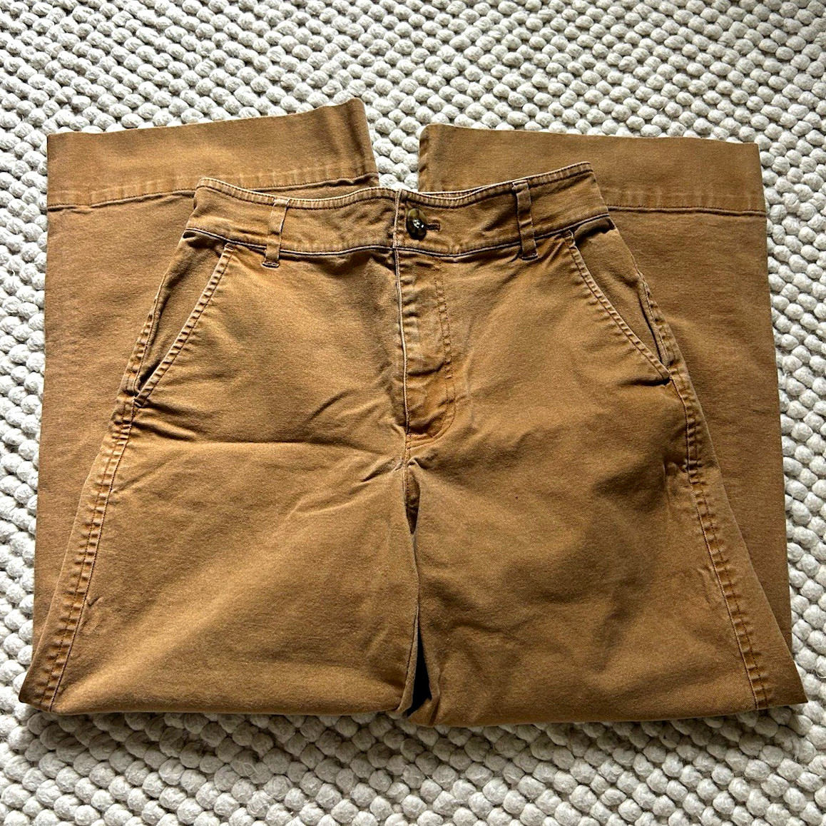 Madewell Brown Canvas Cotton High Rise Wide-Leg Pants Women’s 24x24