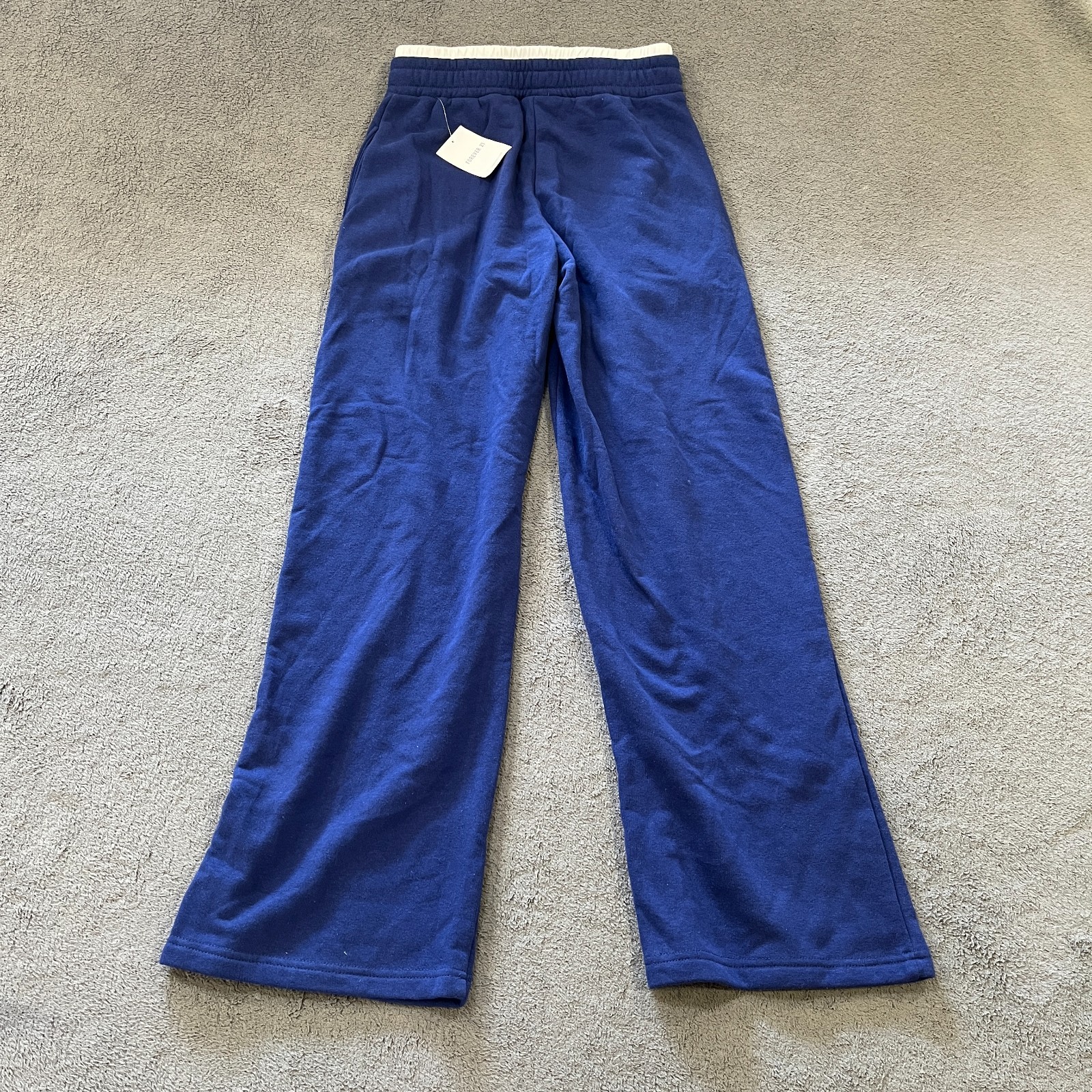 Forever 21 Dark Navy Double Waistband Wide Leg Sweatpants Women\'s Small NWT