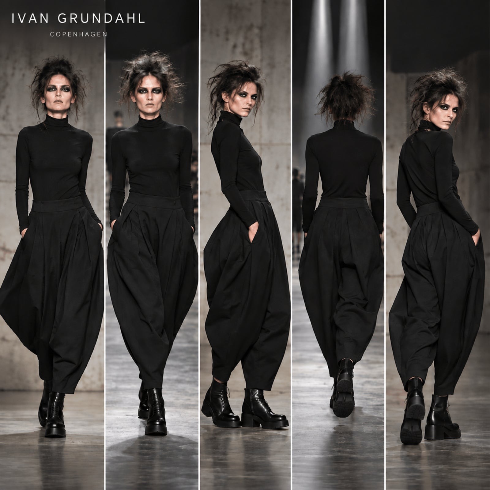 IVAN GRUNDAHL Hal Pants 44 XL Black Sculptural Tapered Avant Garde NWT Runway
