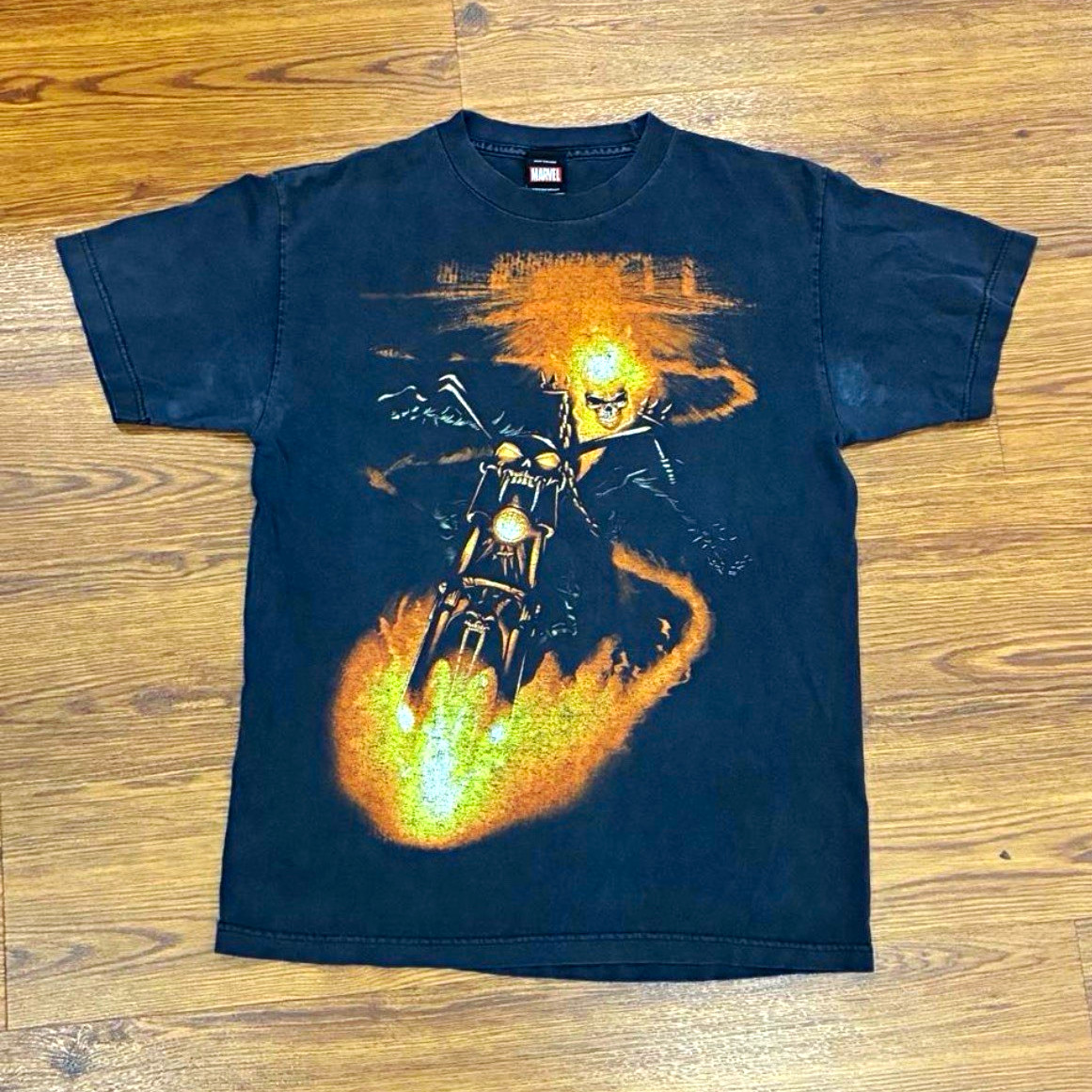 Vintage Rare 2000s Marvel Mad Engine Ghost Rider Graphic Tee