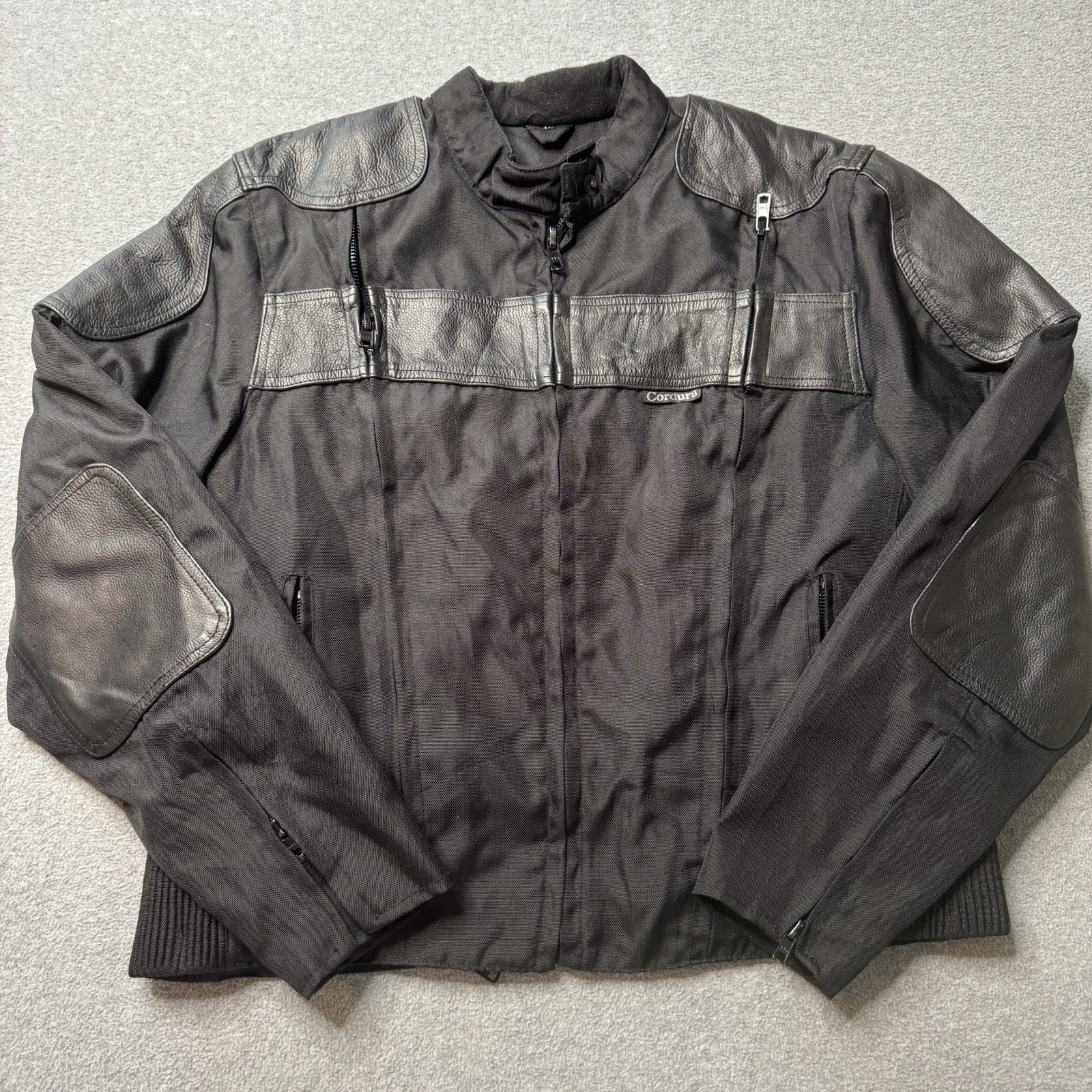 Vintage Revolution Gear Jacket Womens XL Black Leather Bomber Biker Grunge
