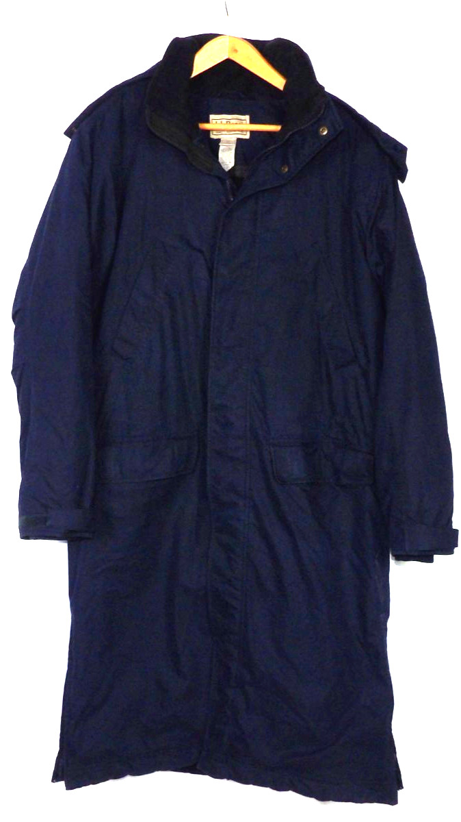 L.L. Bean Navy Blue Zip-Up Insulated Hooded Long Parka Jacket Men\'s Medium Tall
