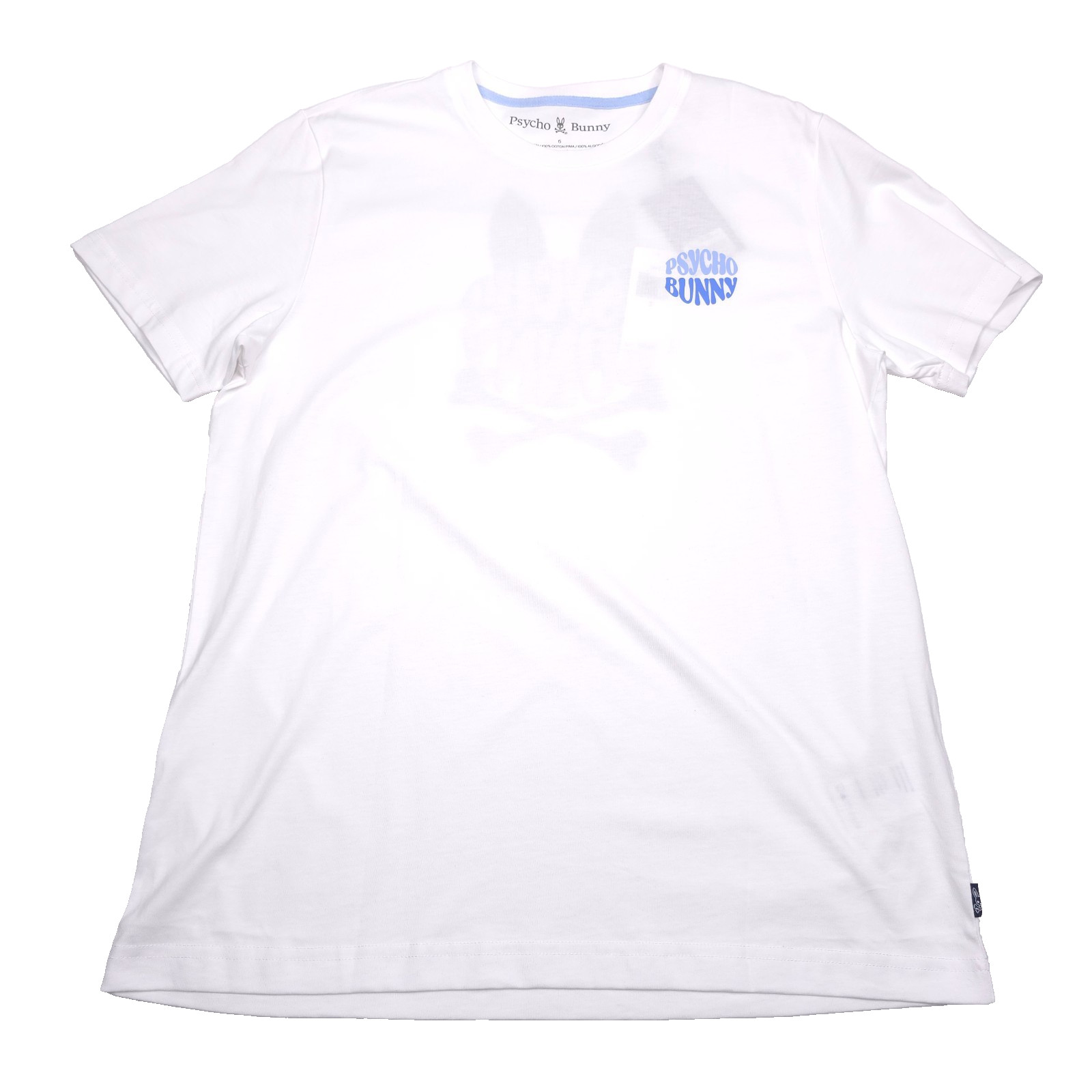 Psycho Bunny Preston White Back Graphic T-Shirt Mens Size (5) Medium Cotton Tee