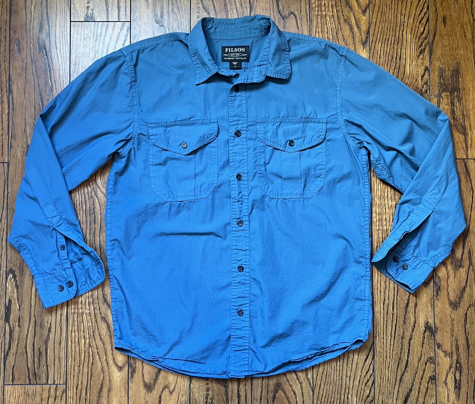 C.C. Filson Co Men’s Button Up Long Sleeve Work Shirt Cotton Size S