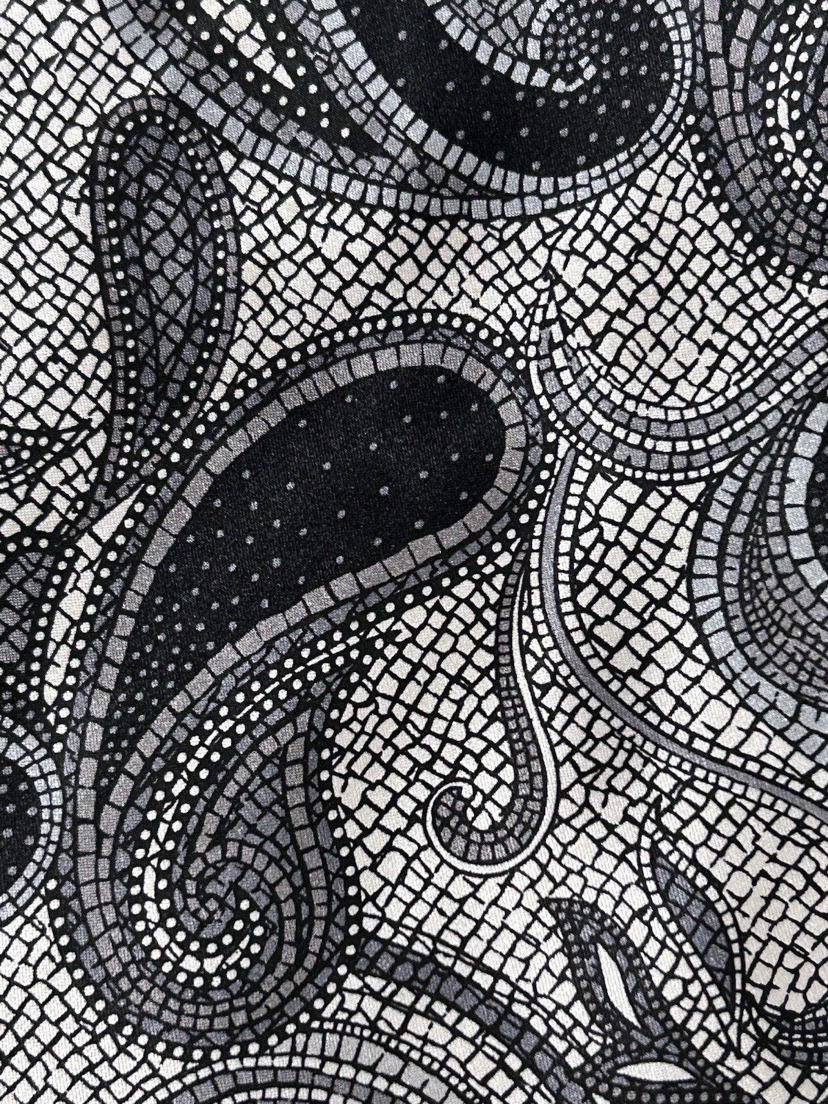 Italo Ferretti Mens Silk Necktie Italy Hand Made Gray Black Paisley 3.5 X 61