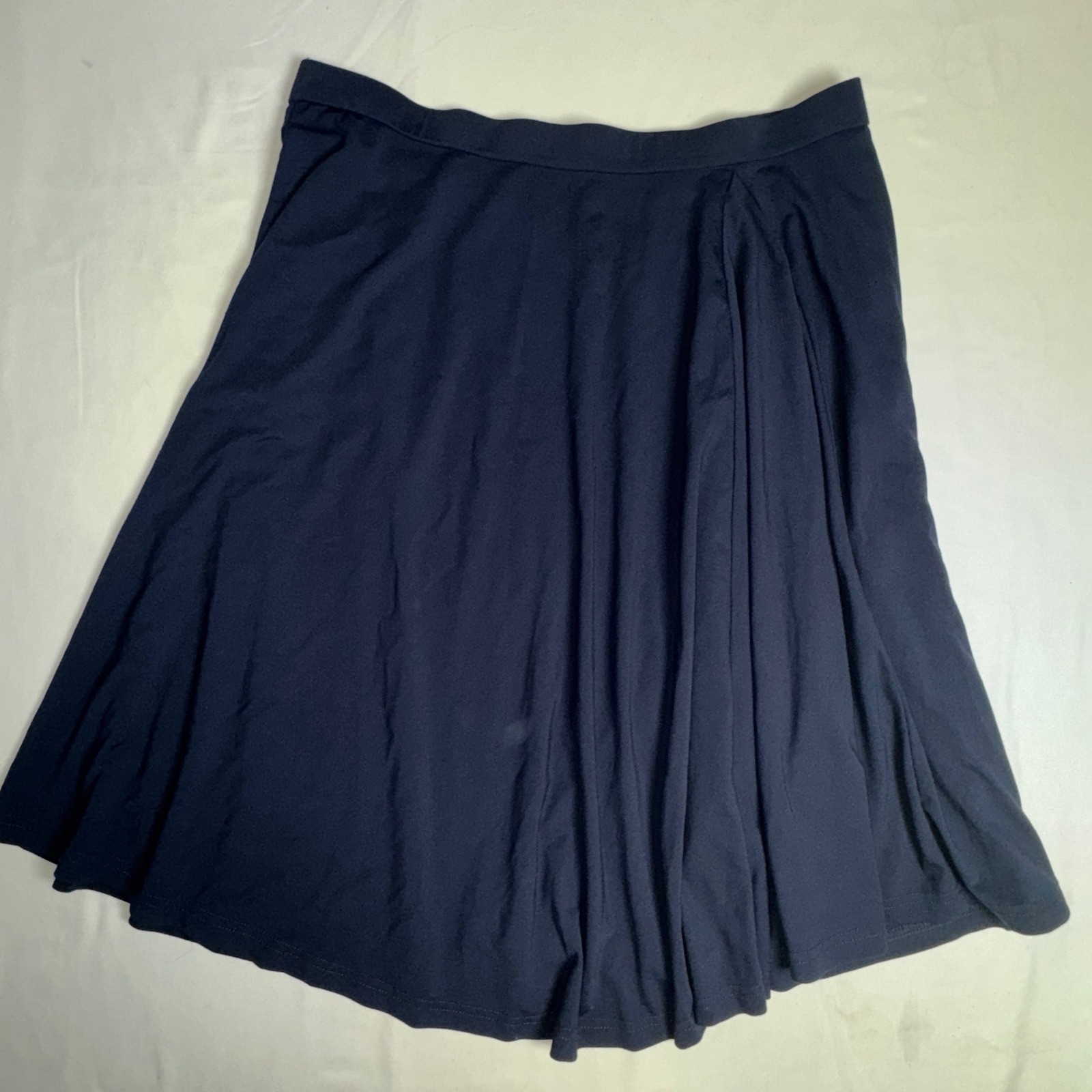 OGL Move Navy Blue Athleisure Flared Skirt with Pocket Size Large Flowy