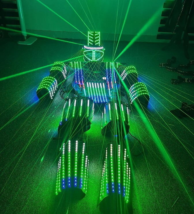 LED Robot Costume Suit IlluminatedDance Party Show Glow Night Lights Clothing