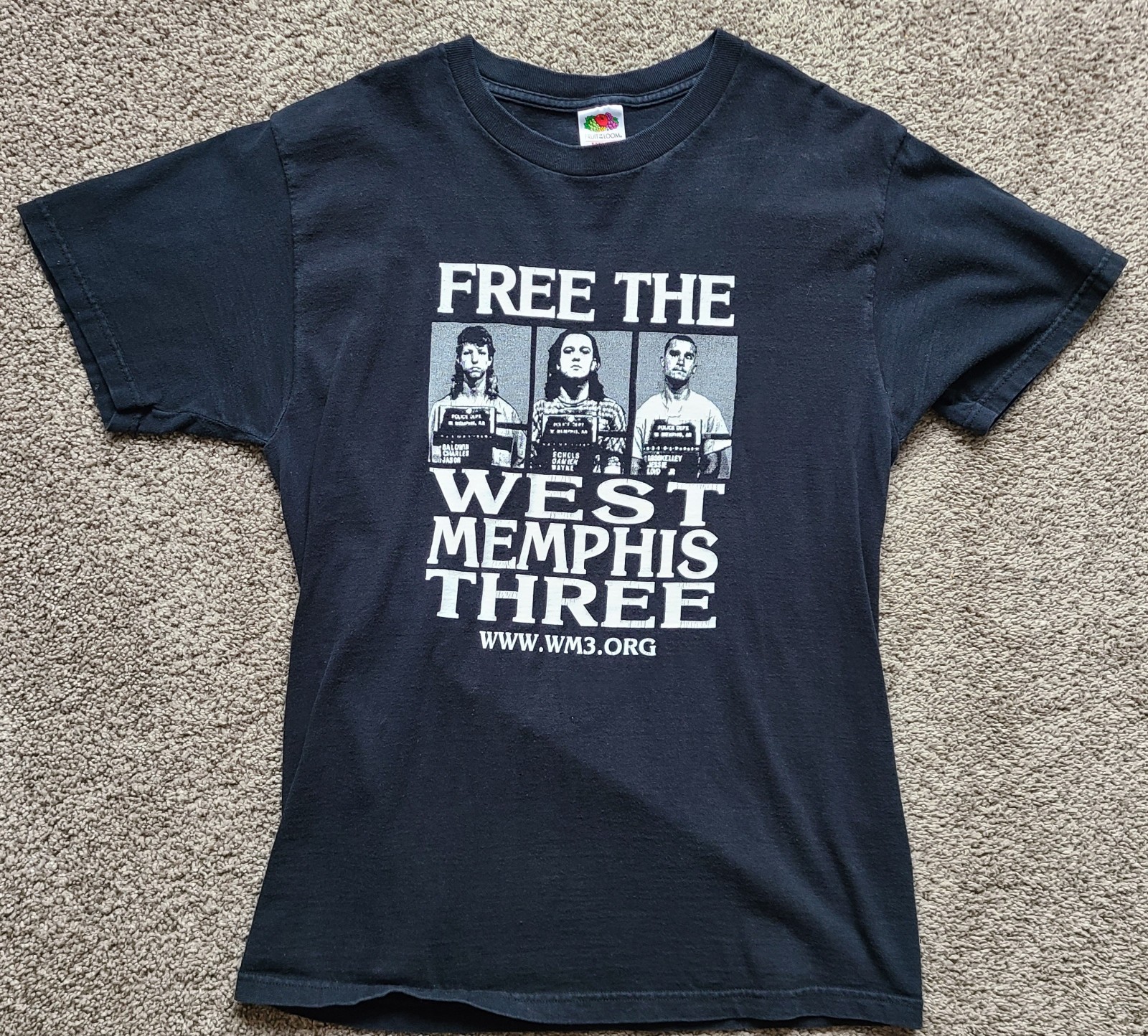 Free The West Memphis Three Black Vintage 90s T-Shirt Size Medium 