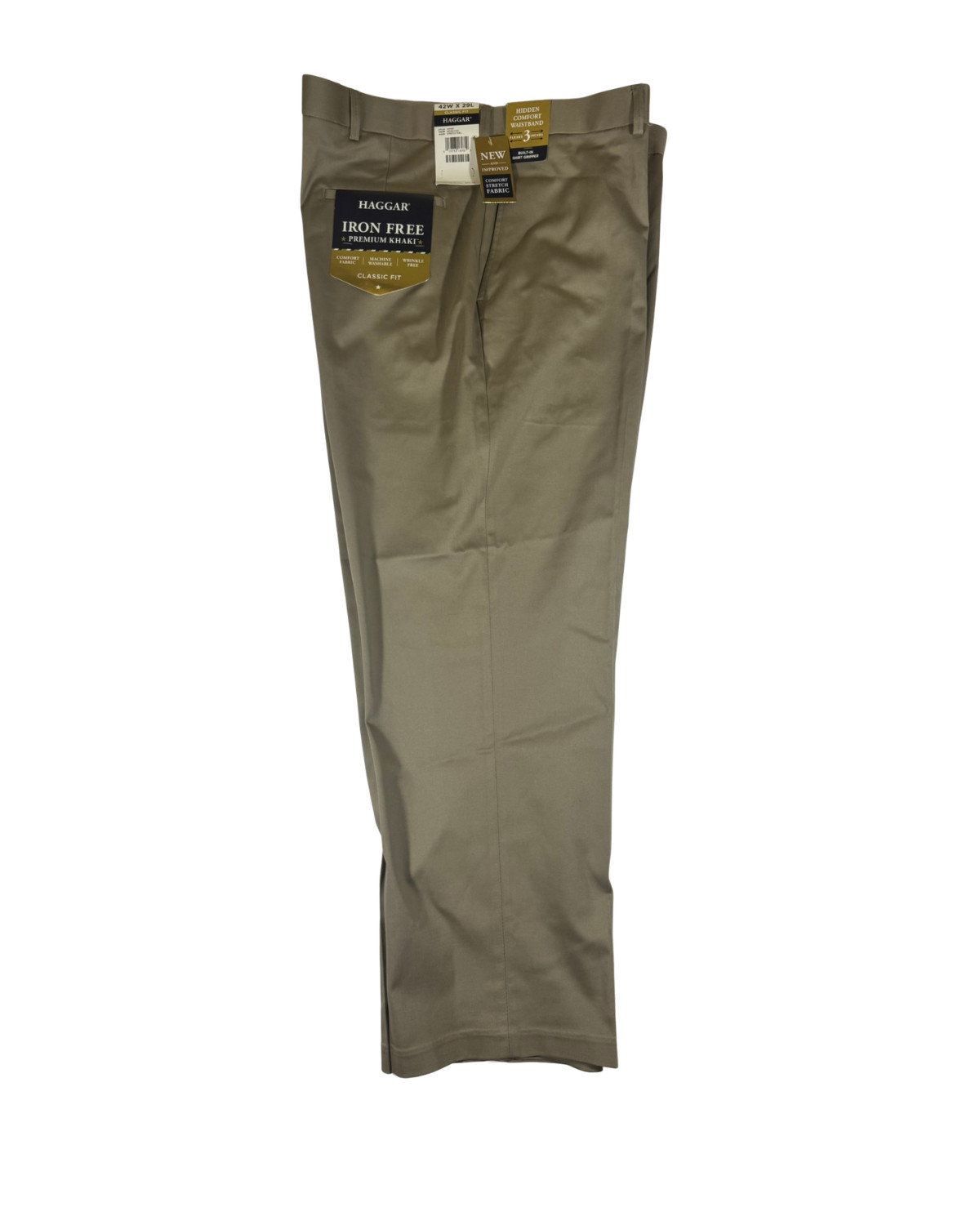 Haggar Classic Fit Premium No Iron Khaki Pants Men’s 42 X 29