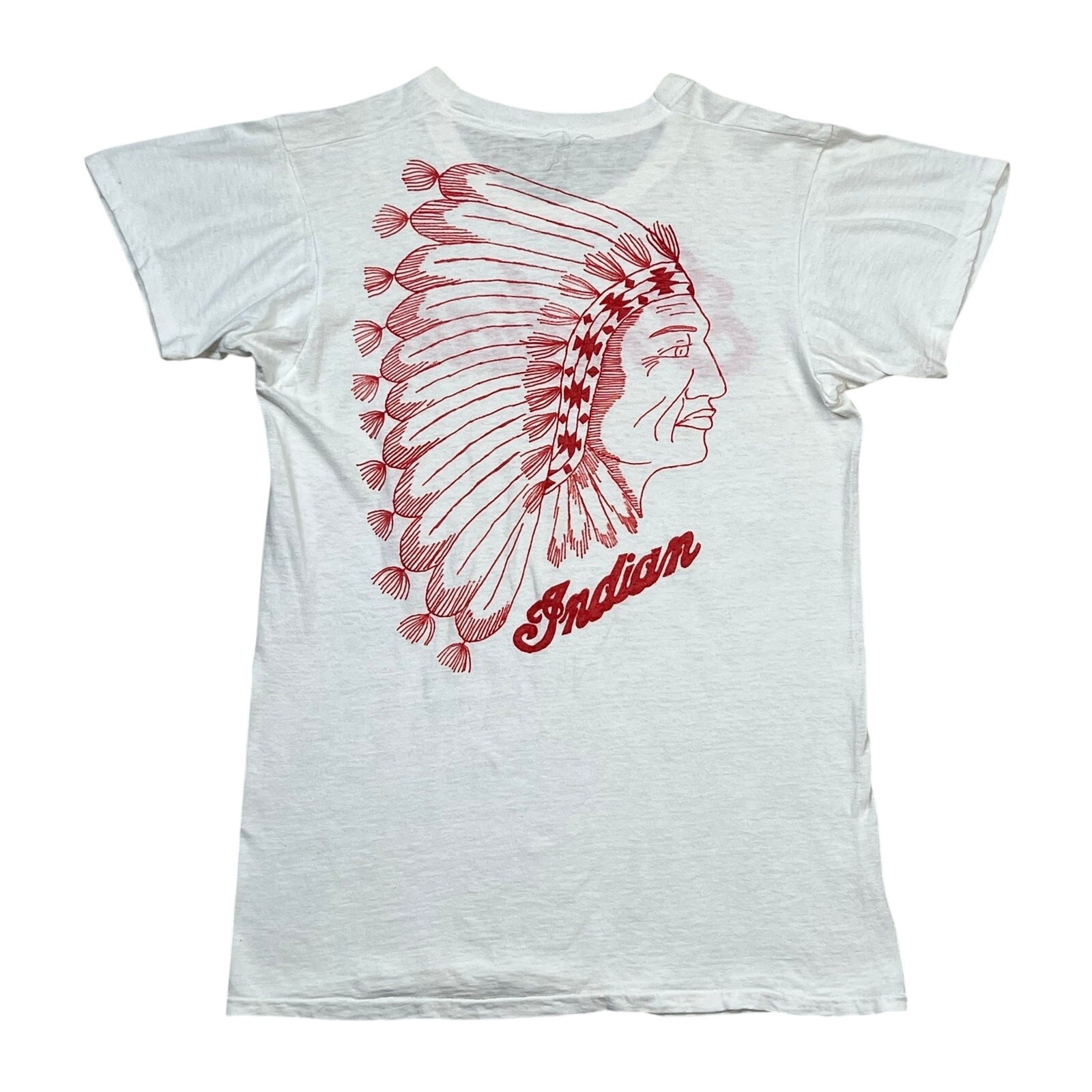 Vintage Indian Motorcycles Hand Drawn Custom Tee Shirt Fits S/M 18\