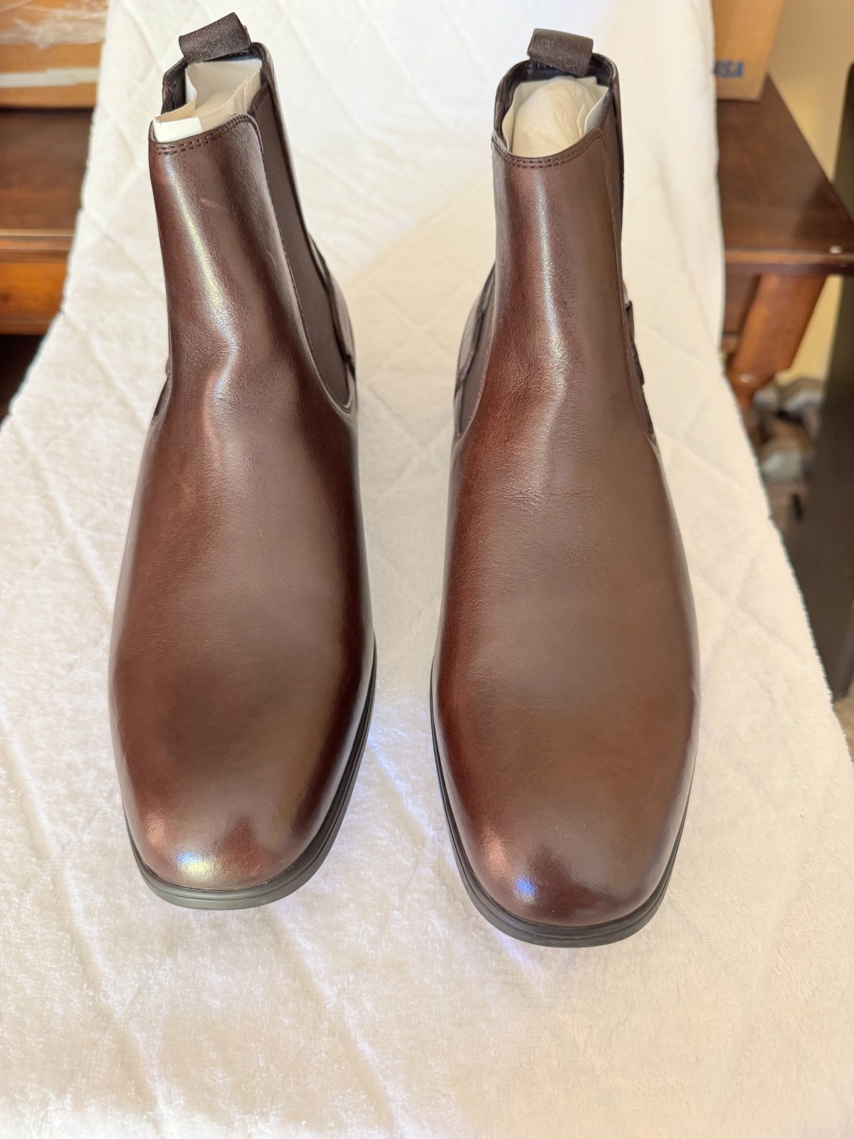 New Calvin Klein Kamden Boots Mens Leather Brown 10 M, 10M \
