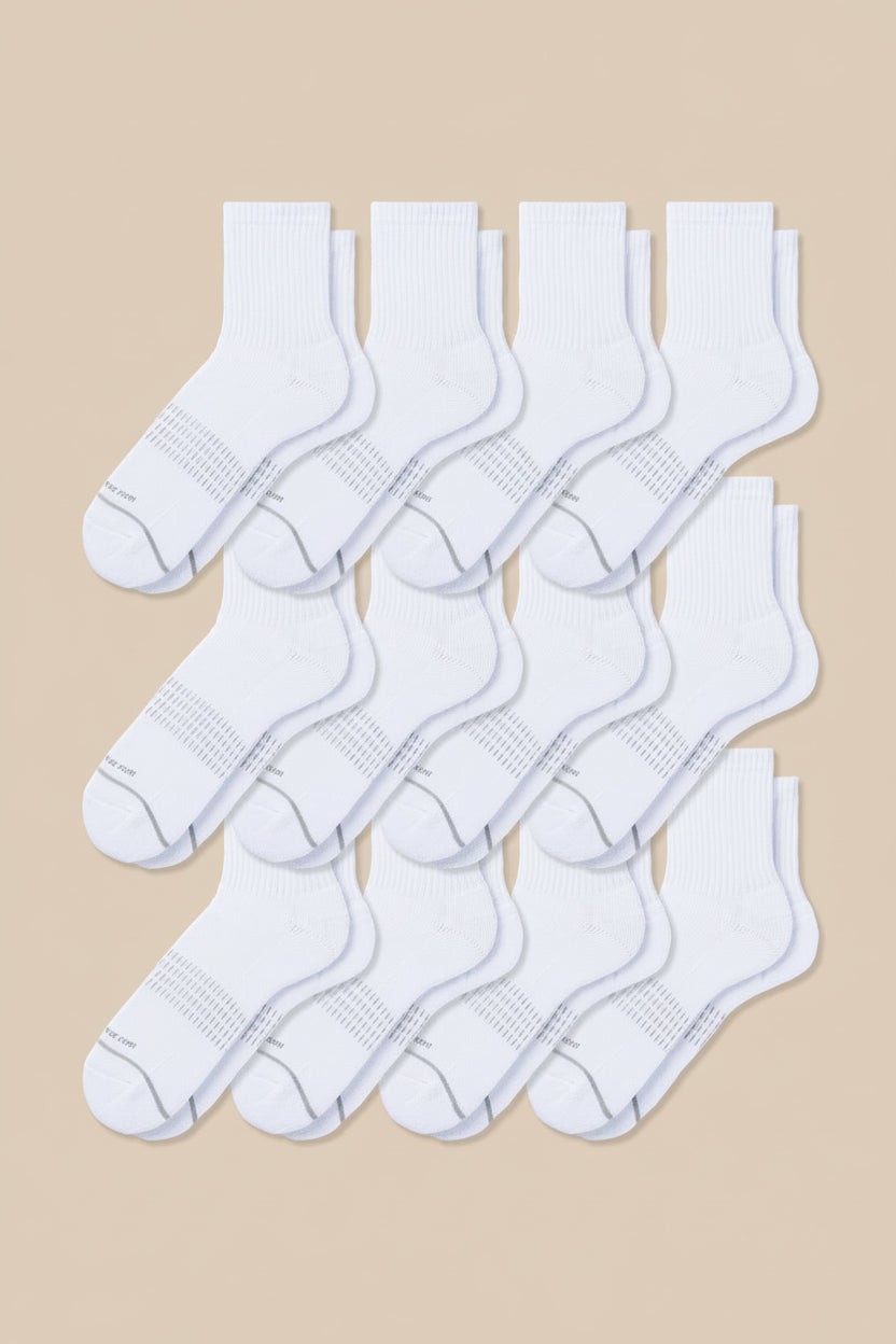 12-Pack Men\'s 3D Sports Crew Socks