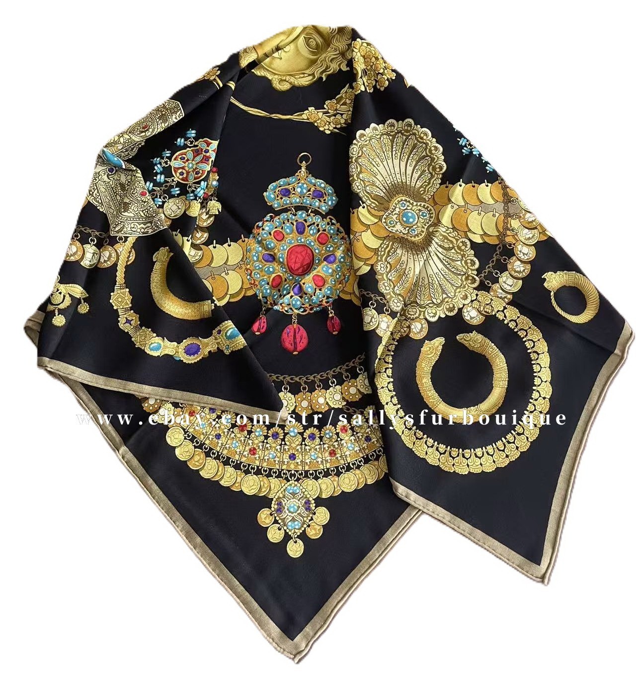 Sallys 70% Cashmere & 30% Silk Wrap Scarf Jewelry Print Double Face Shawl 53\