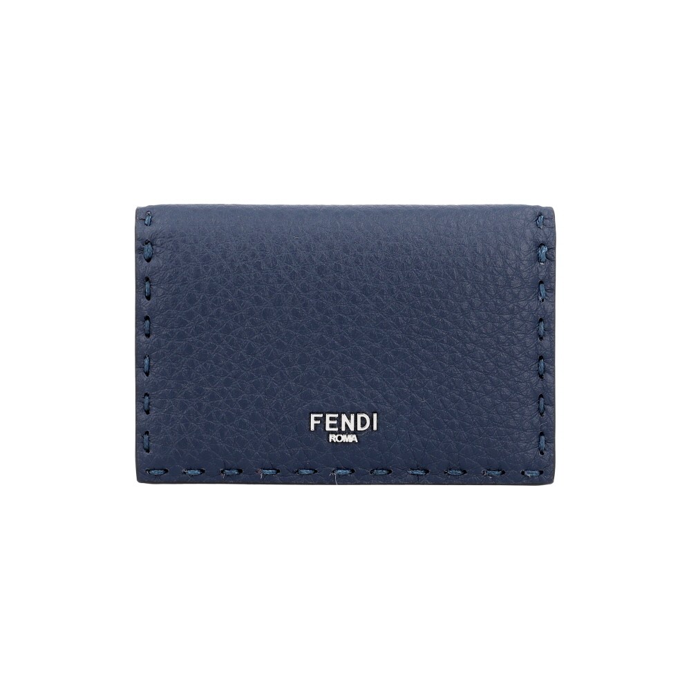 FENDI Selleria Card Wallet 7M0222 AW2F F1USI 11cmx7cmx1cm Navy