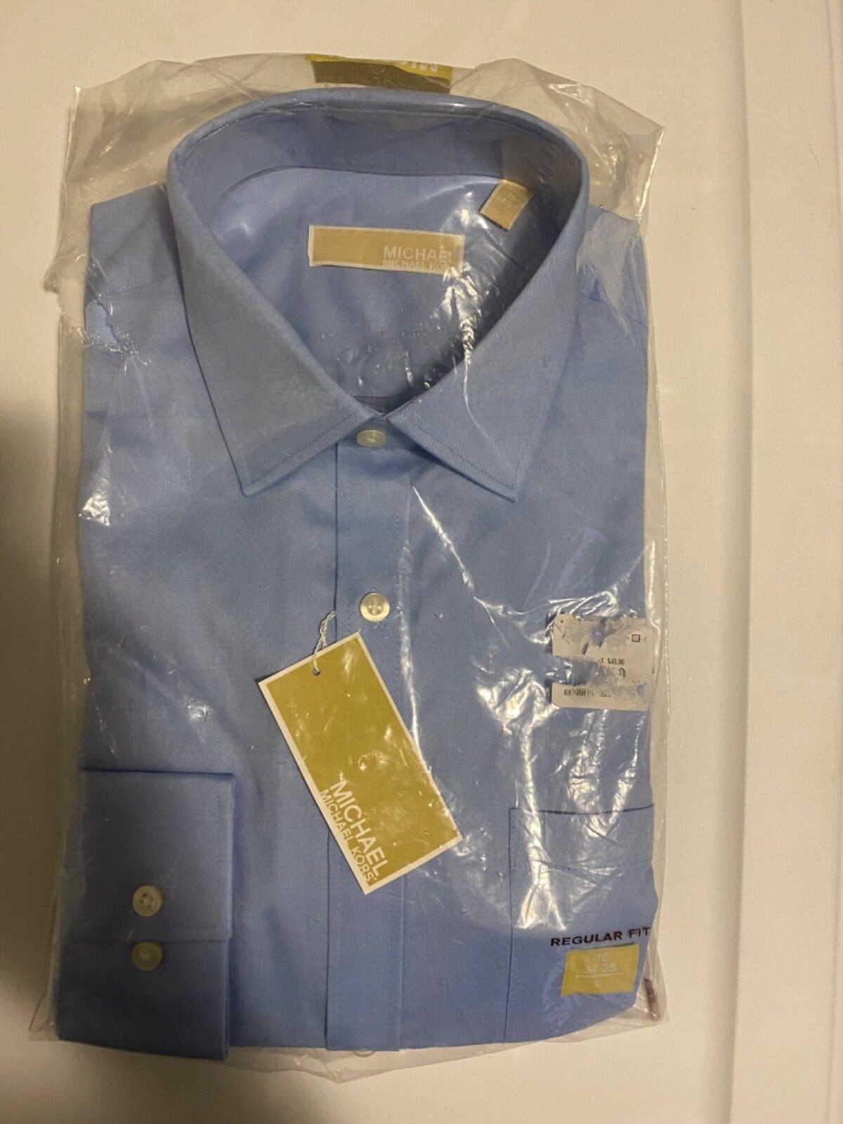 Michael Kors Mens button up shirt Blue 16 34/35 L Regular Fit Brand New unopened