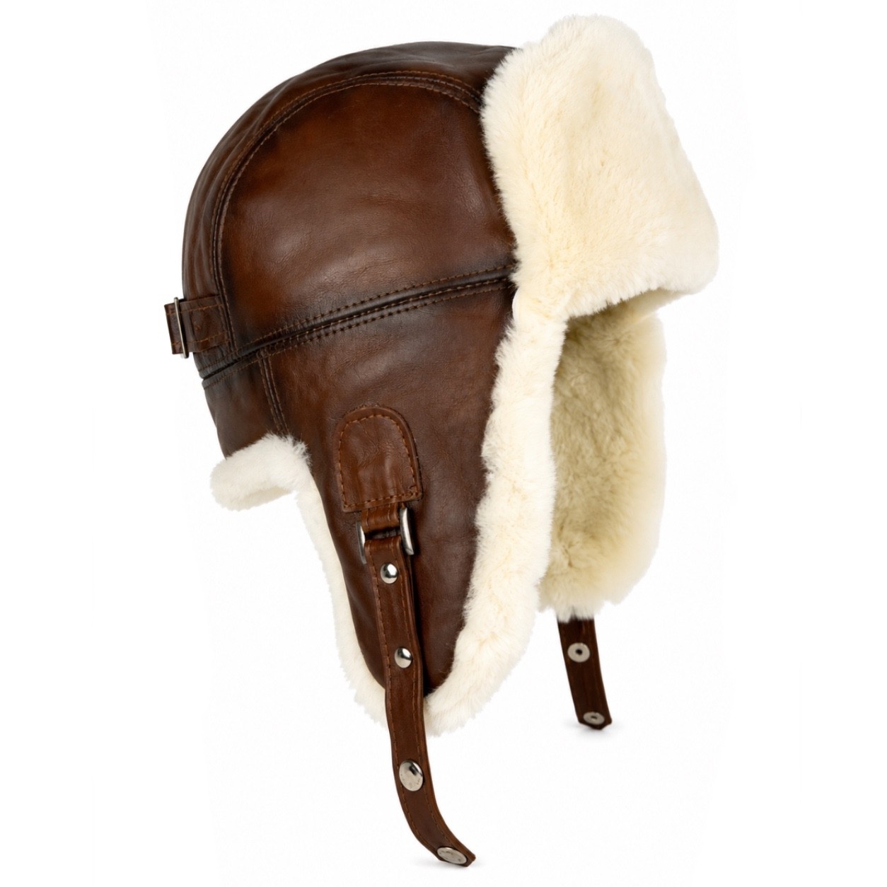 Sheepskin Trapper  Hat —  Handmade  Ushanka, Shearling leather Aviator Hat