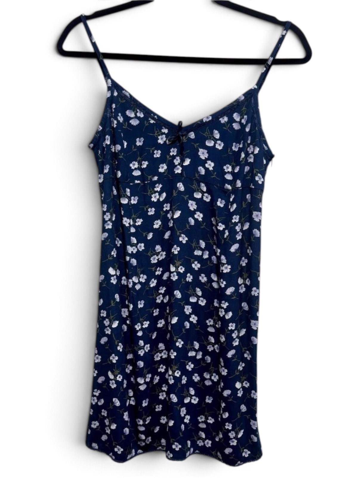 Vintage 90s American Eagle Floral Slip Dress Navy Size 8