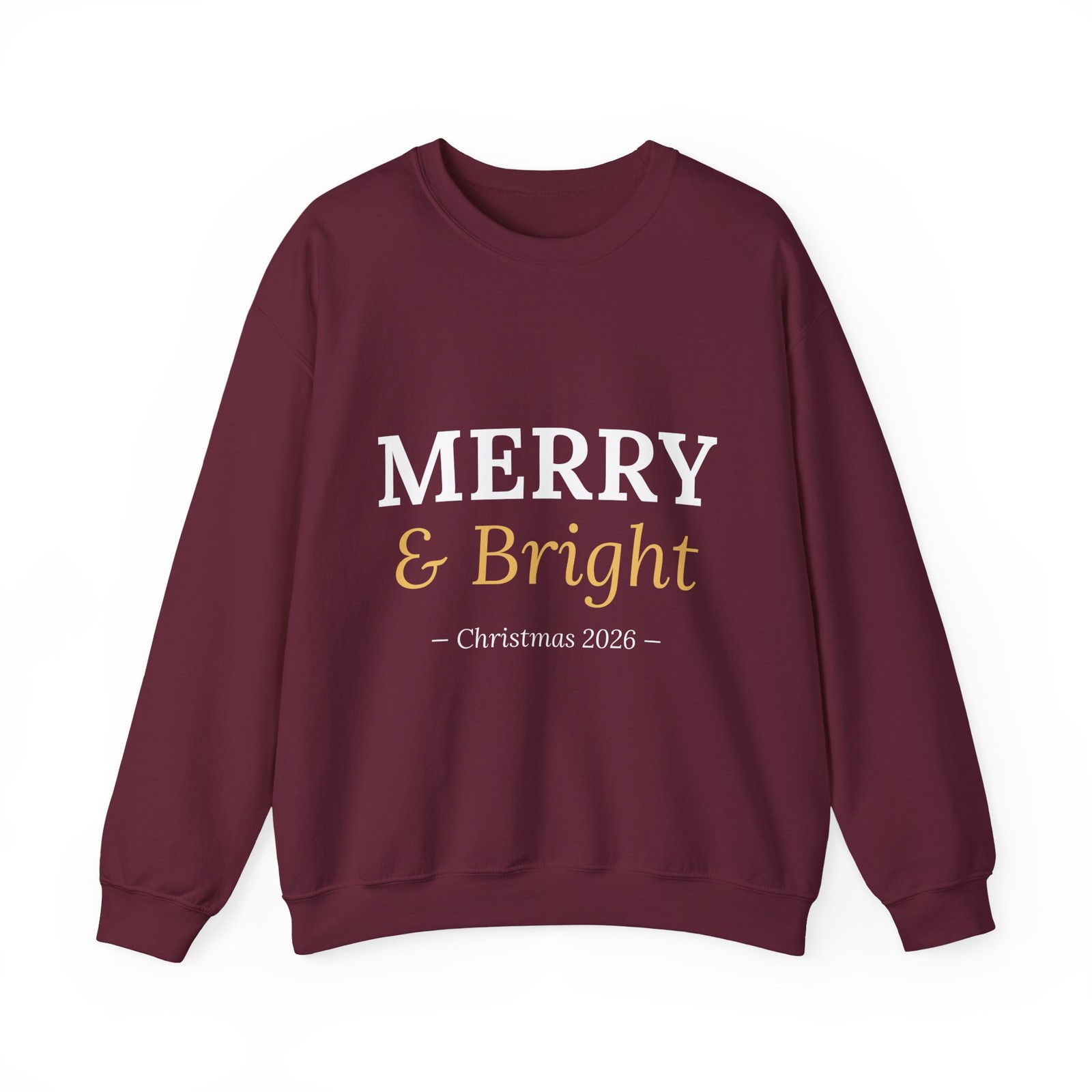 Merry and Bright Christmas Sweatshirt 2026 Holiday Crewneck Unisex Xmas Gift