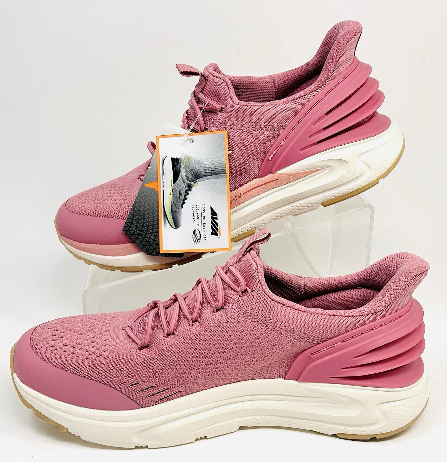Women\'s AVIA Coil On 2.0 Sneakers Pink Easy On Easy Off  Running Shoes Sz 9 NEW