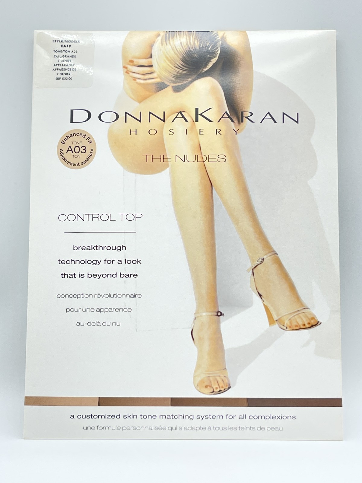 DKNY Control Top Hosiery, KA19, Tall, The Nudes Enhanced Fit Tone A03, 1 Count