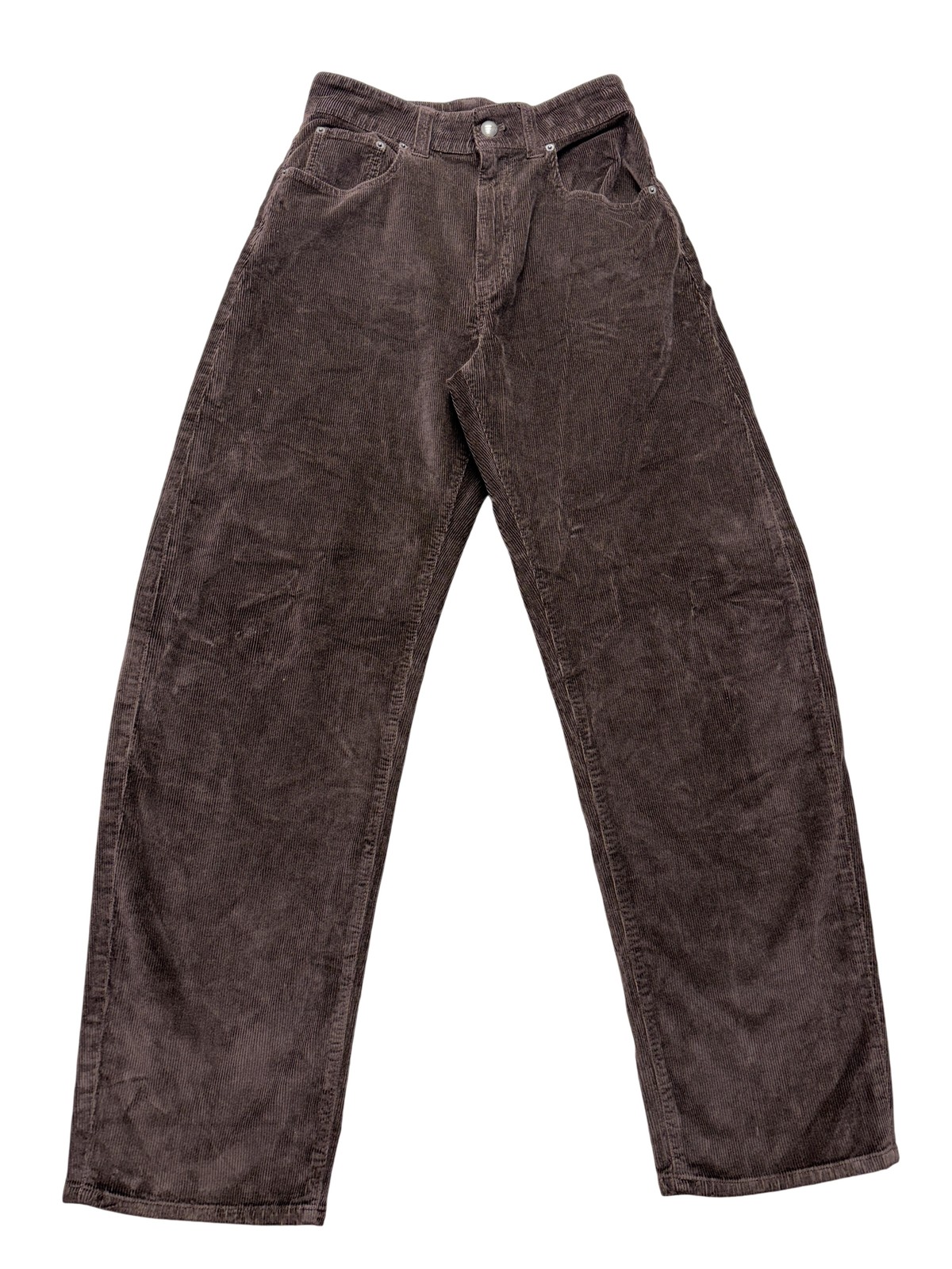 Madewell Curvy Balloon Corduroy Pants Womens 25 Brown Tapered Ankle NW861